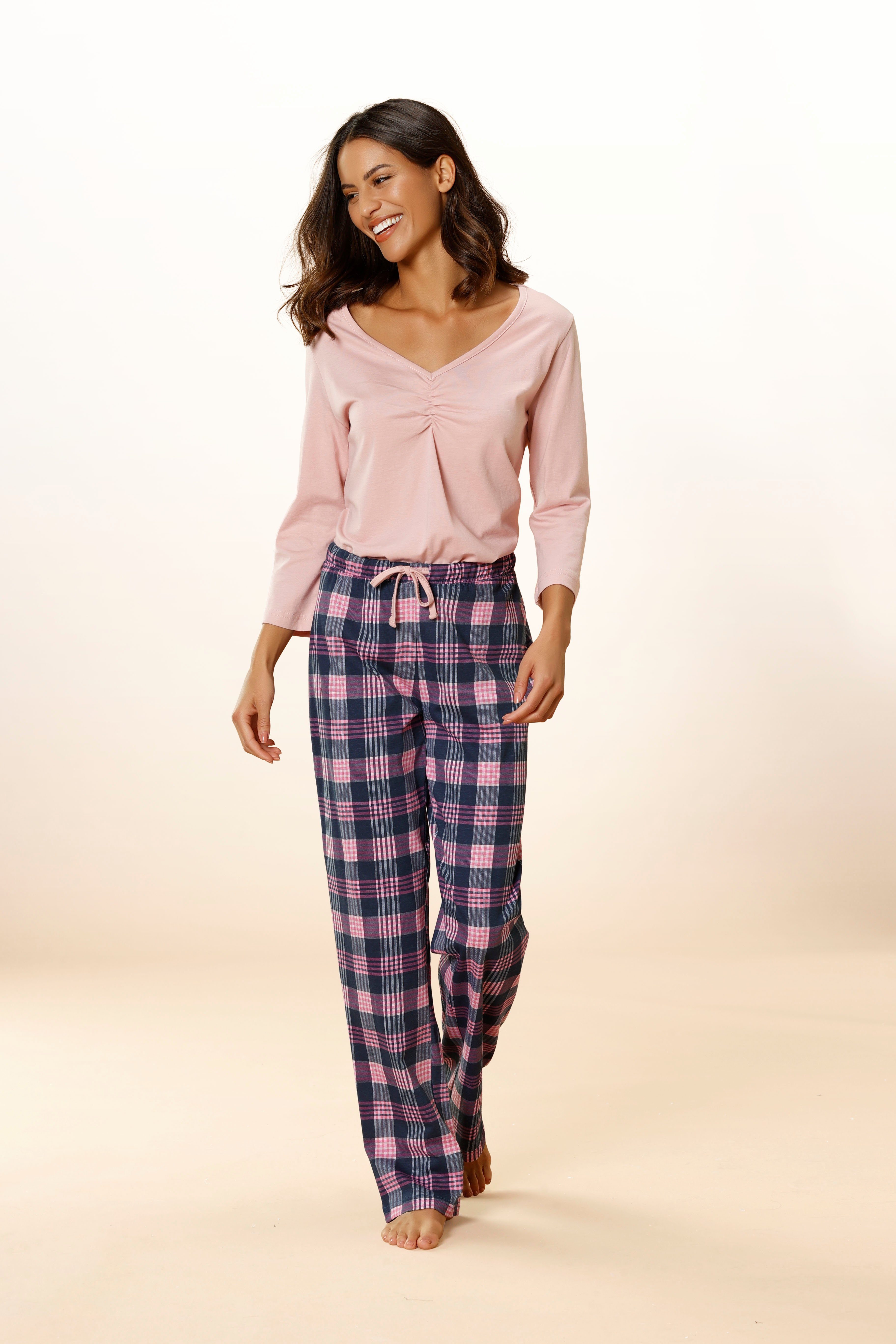 Bijdrage Kostuum stoeprand Petite fleur Pyjama met ruitpatroon (2-delig, 1 stuk) in de online winkel |  OTTO