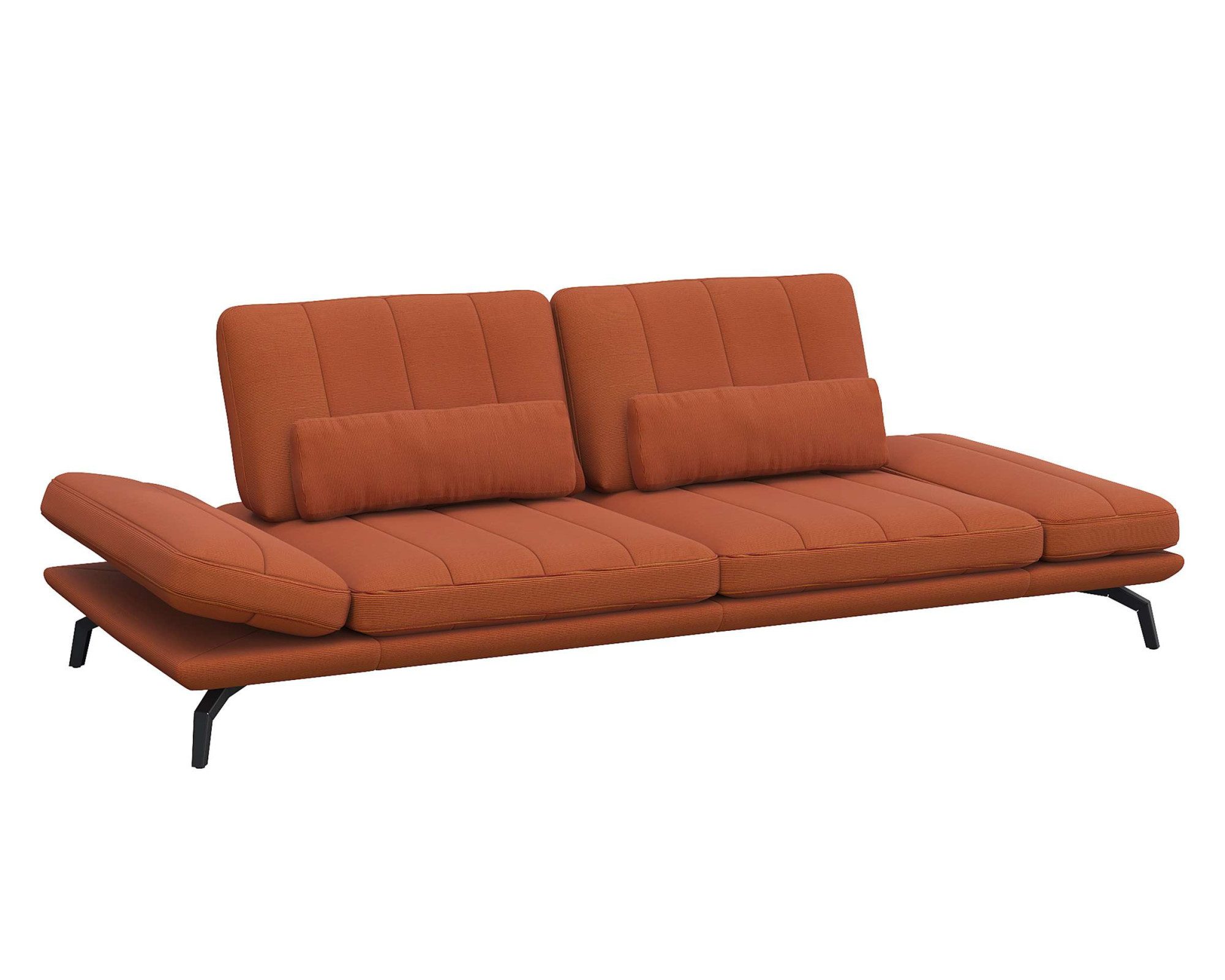 FLEXLUX 3-zitsbank Tropea multifunctionele bank, designbank, relaxfunctie, tv-bank, met armleuningverstelling en zitdiepteverstelling, breedte 252 cm