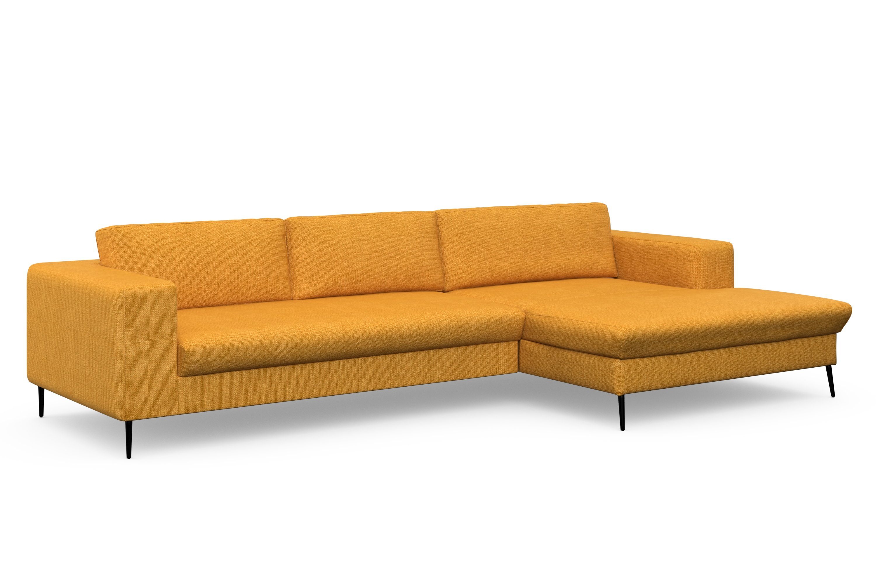 DOMO collection Hoekbank Modica, tijdloos en elegant, L-vorm moderne uitstraling met extra brede chaise longue, ook in corduroy