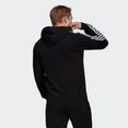 adidas performance sweatshirt essentials fleece 3 strepen hoody zwart