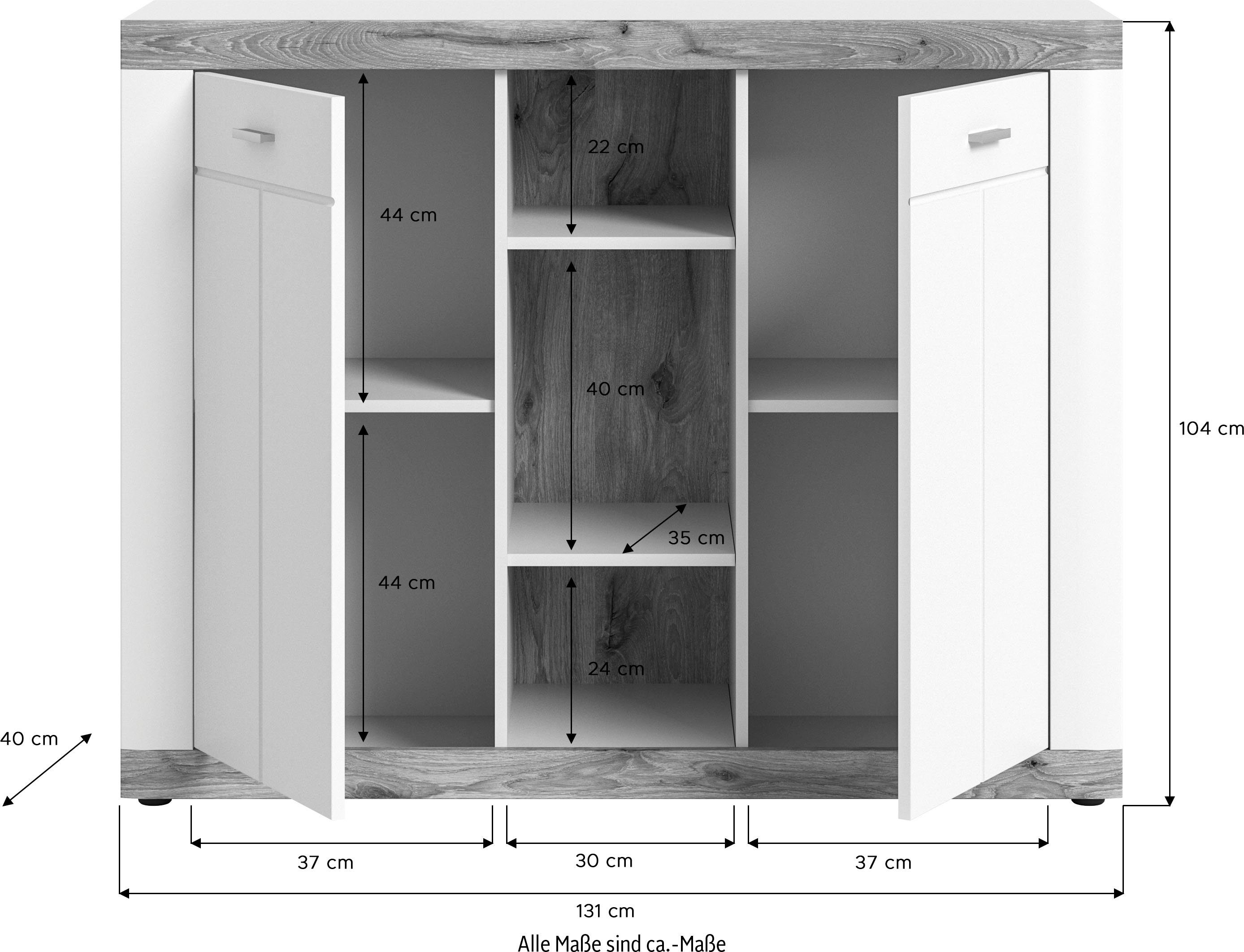 Home affaire Kast Landsby Breedte ca. 131 cm (1 stuk)