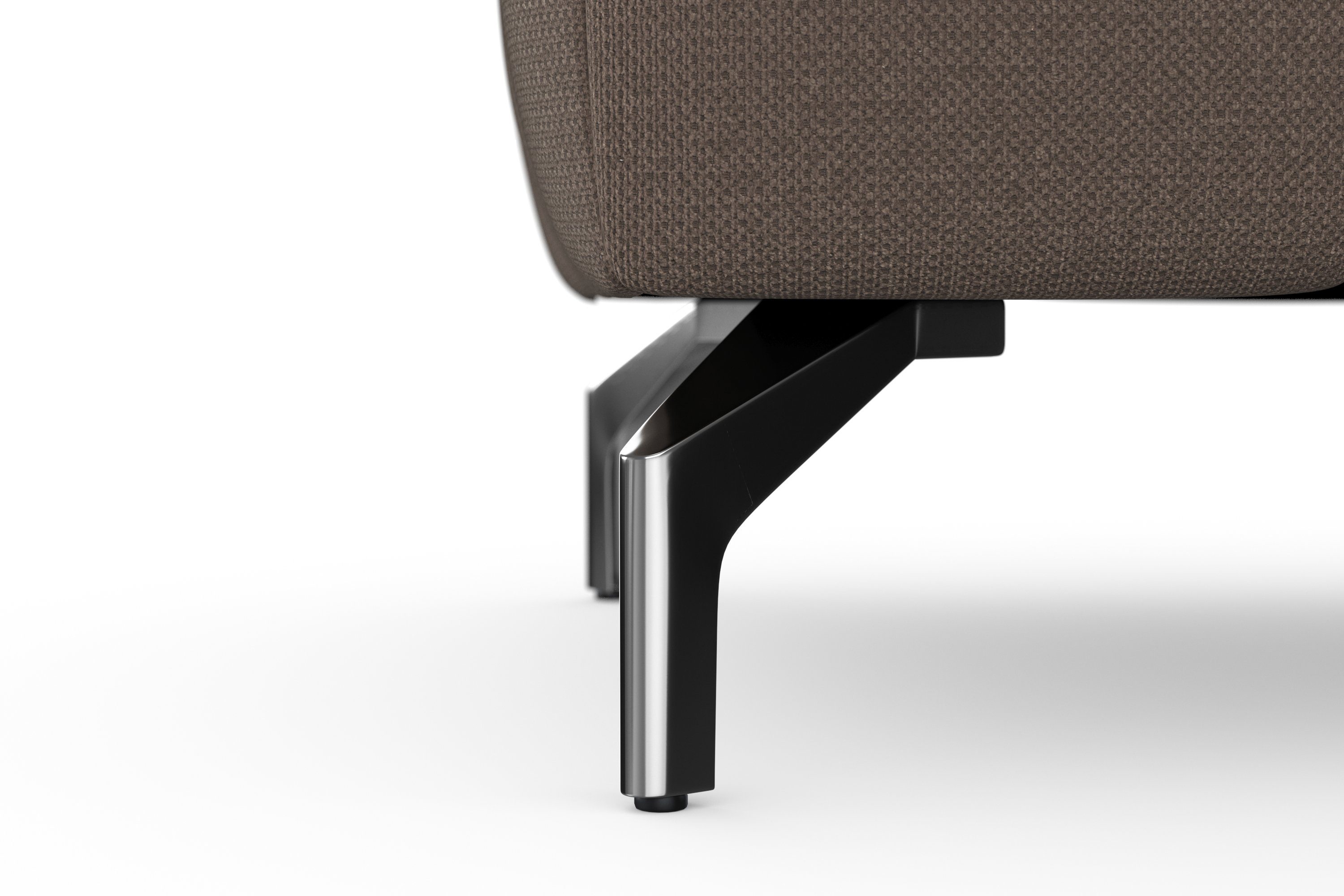 sit&more Hocker Blauw met zilverkleurige poten