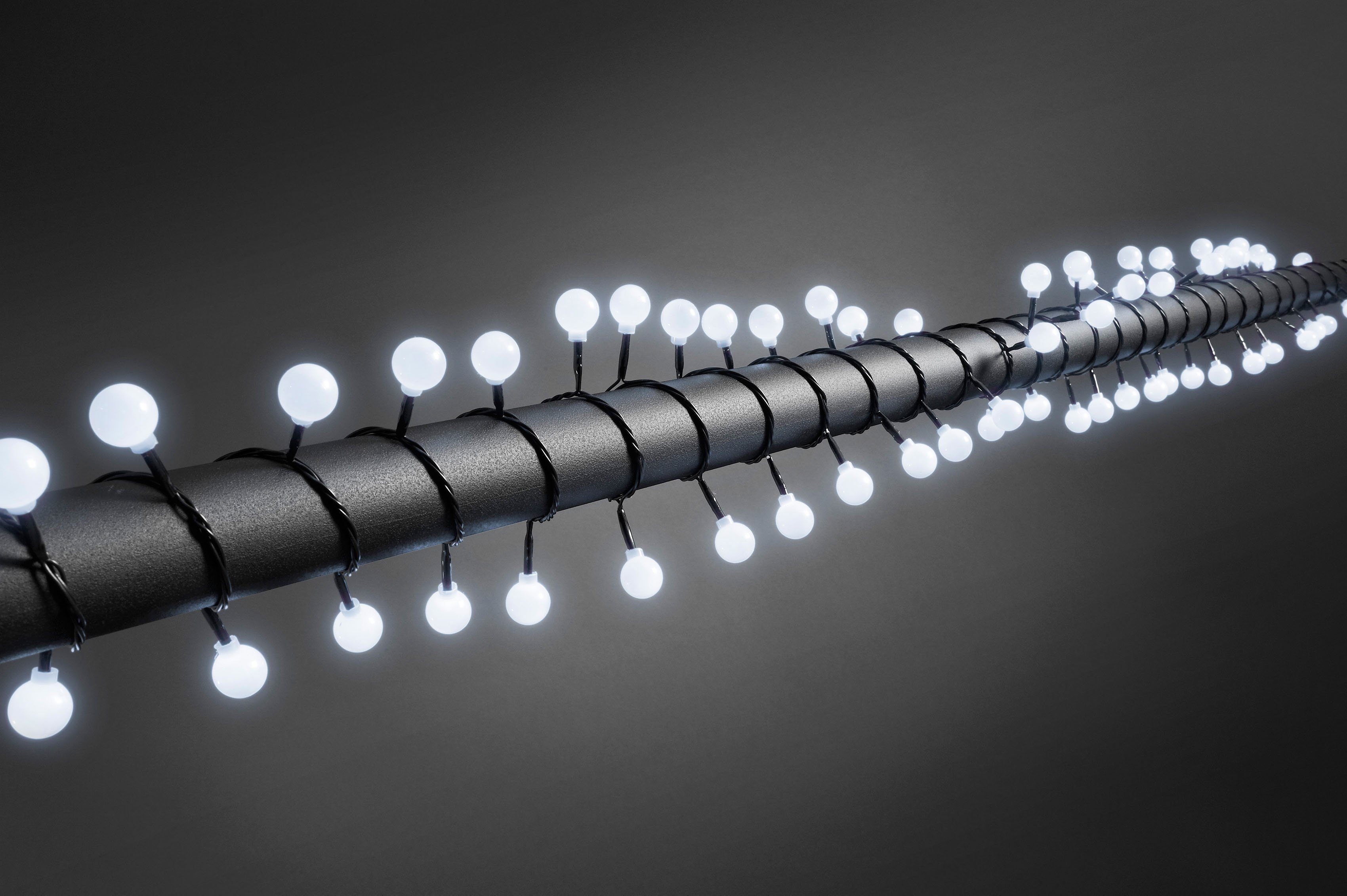 KONSTSMIDE Led-lichtsnoer Kerstversiering buiten Led bollichtketting, grote ronde dioden, 80 koudwitte dioden (1 stuk) led lichtsnoeren zwart