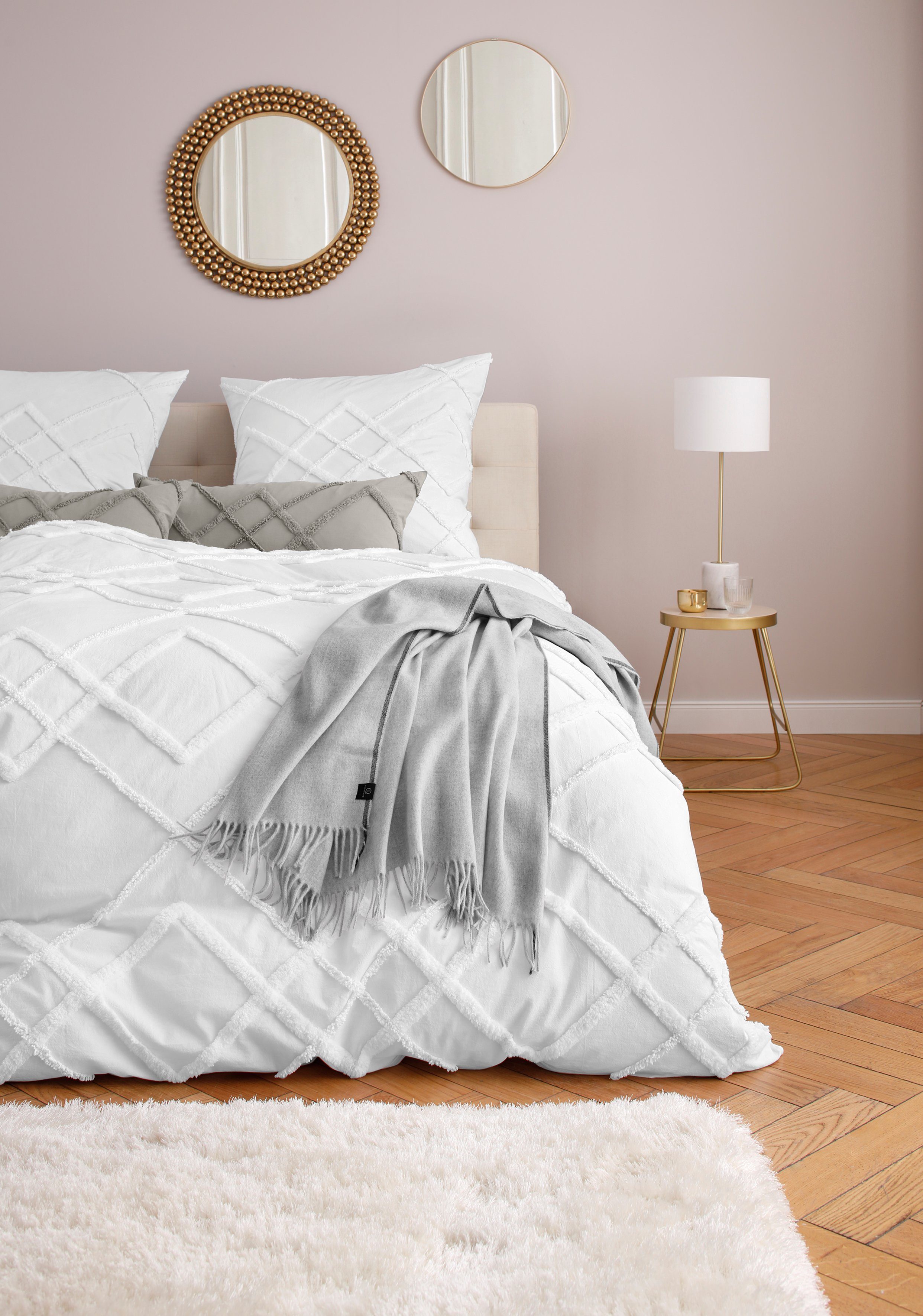 Leonique Deken Plaid Sofia met leuke franje, knuffeldeken
