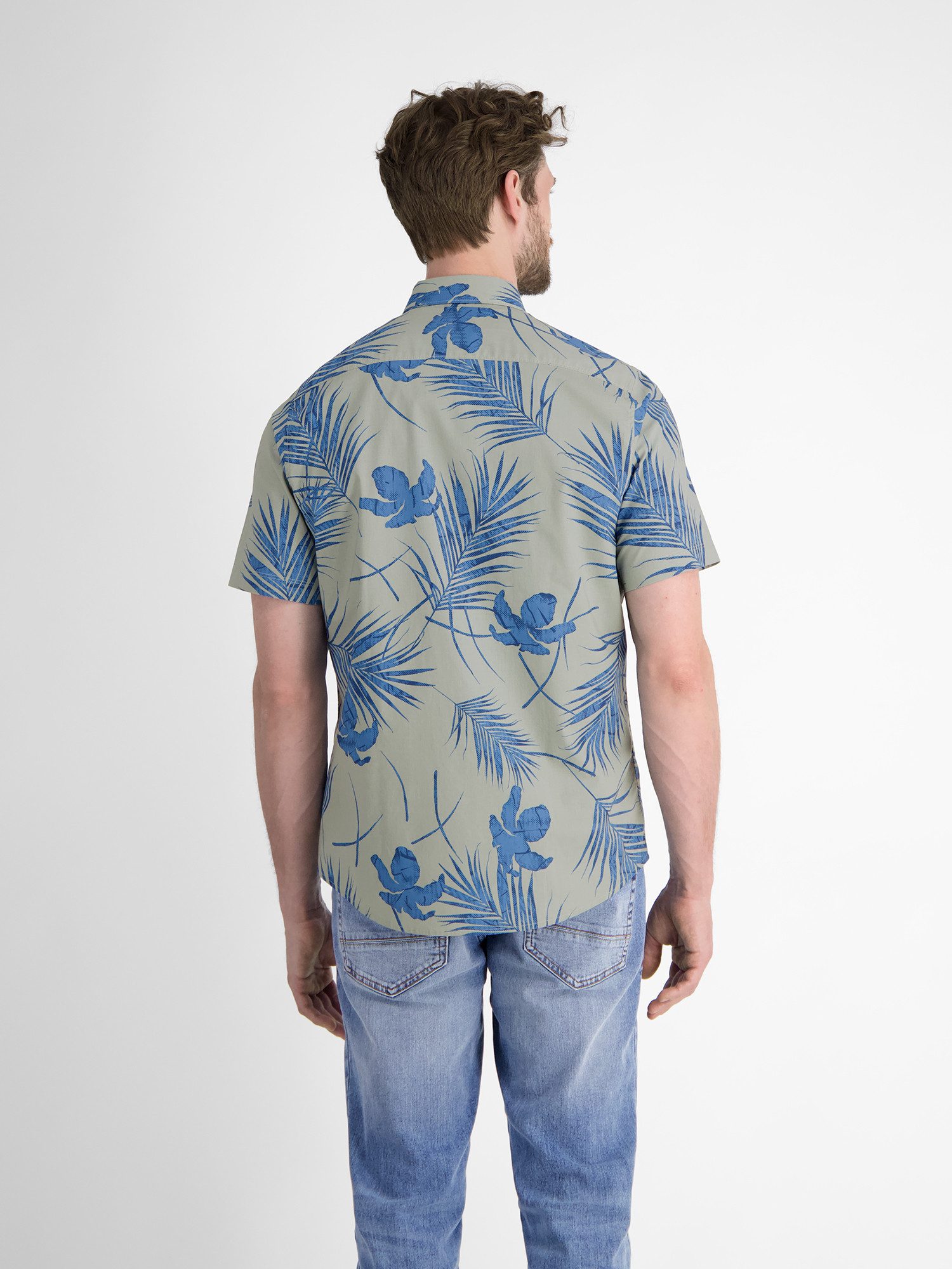 Lerros Overhemd met korte mouwen LERROS kortarmig heren overhemd, Hawaiian-stijl
