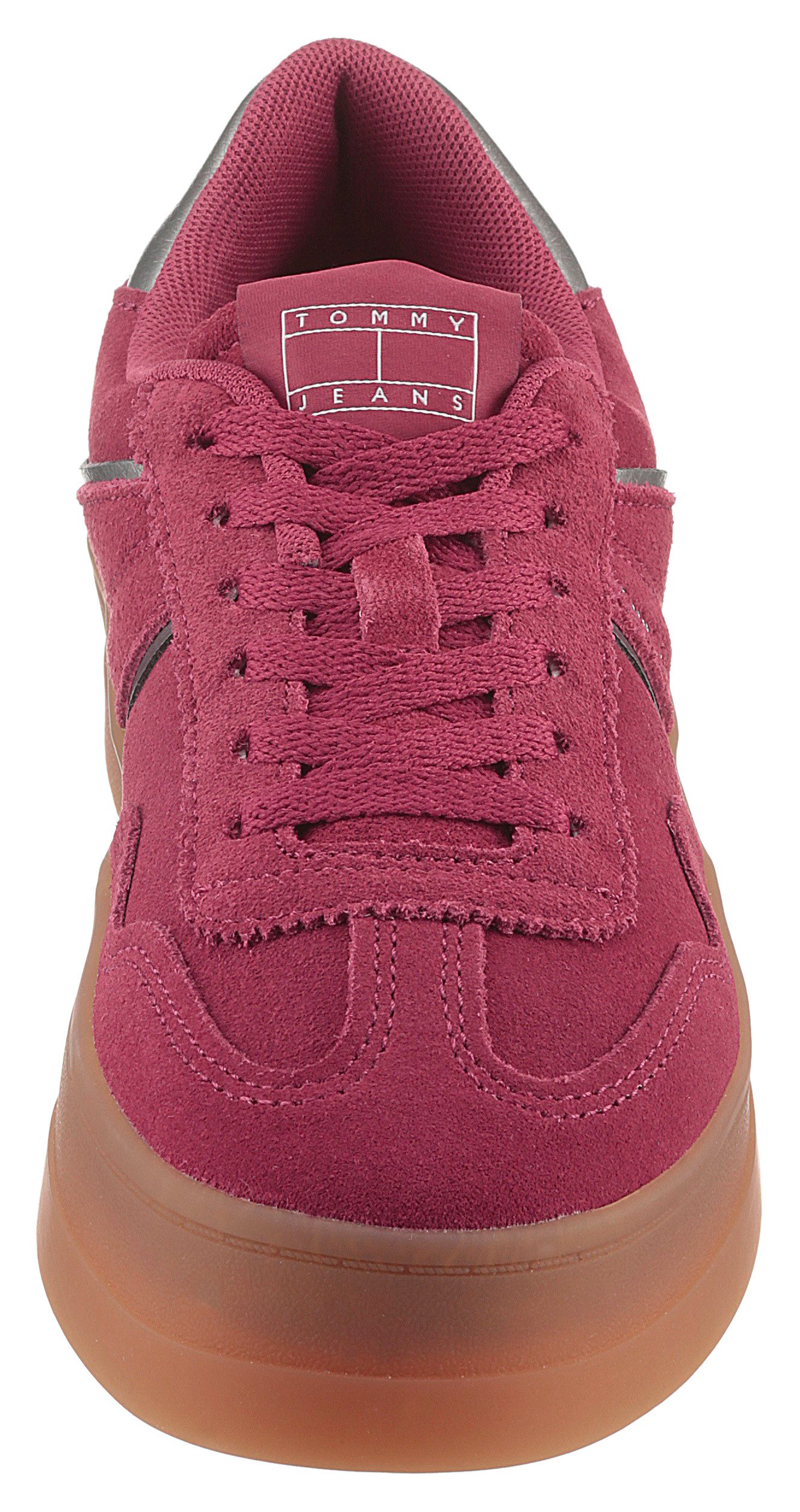TOMMY JEANS Plateausneakers THE GREENWICH FLATFORM ELEVATED veterschoenen, vrijetijdsschoen, lage schoen met logo-applicatie