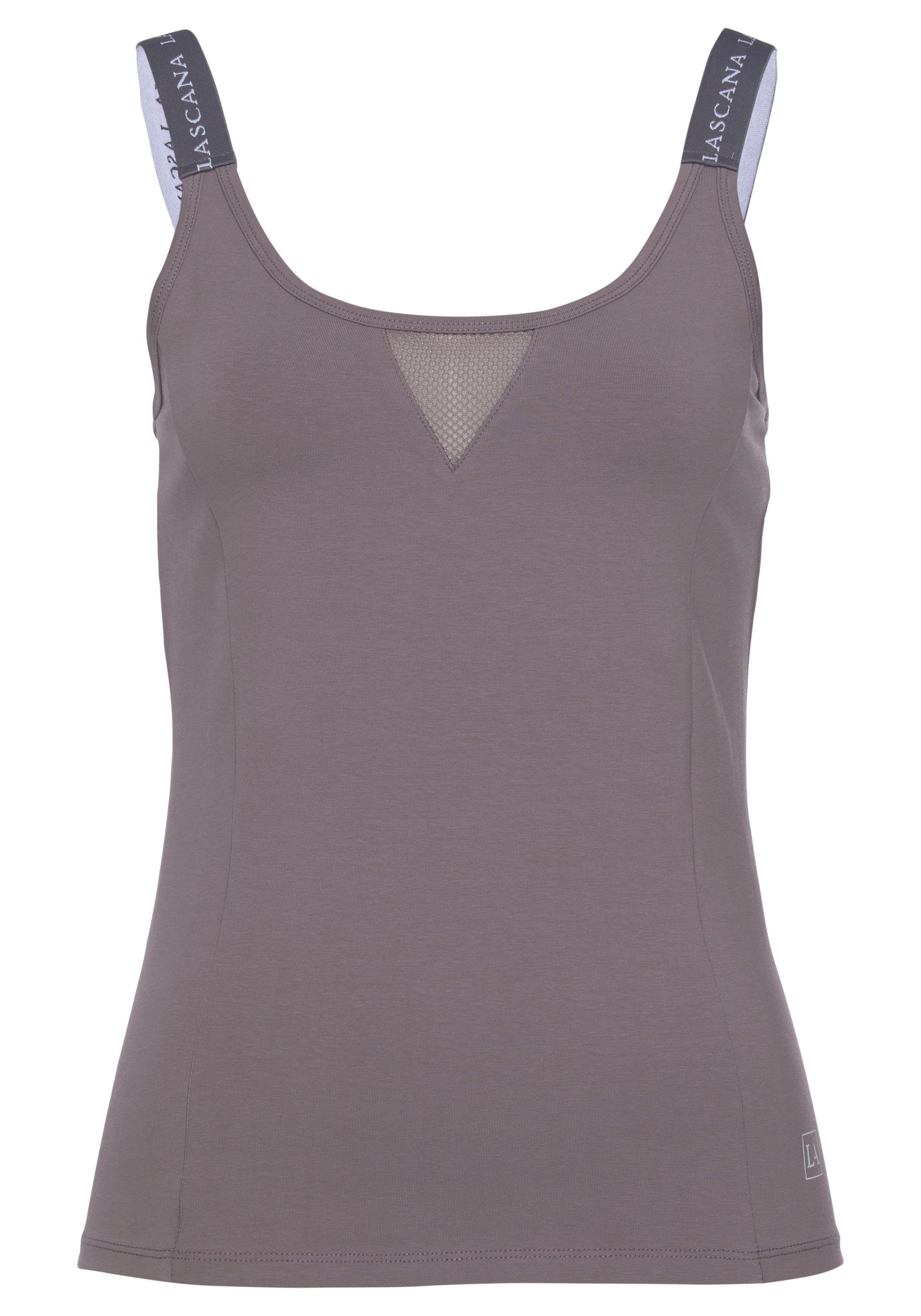 active by Lascana Functioneel shirt met beschreven bandjes en meshinzet