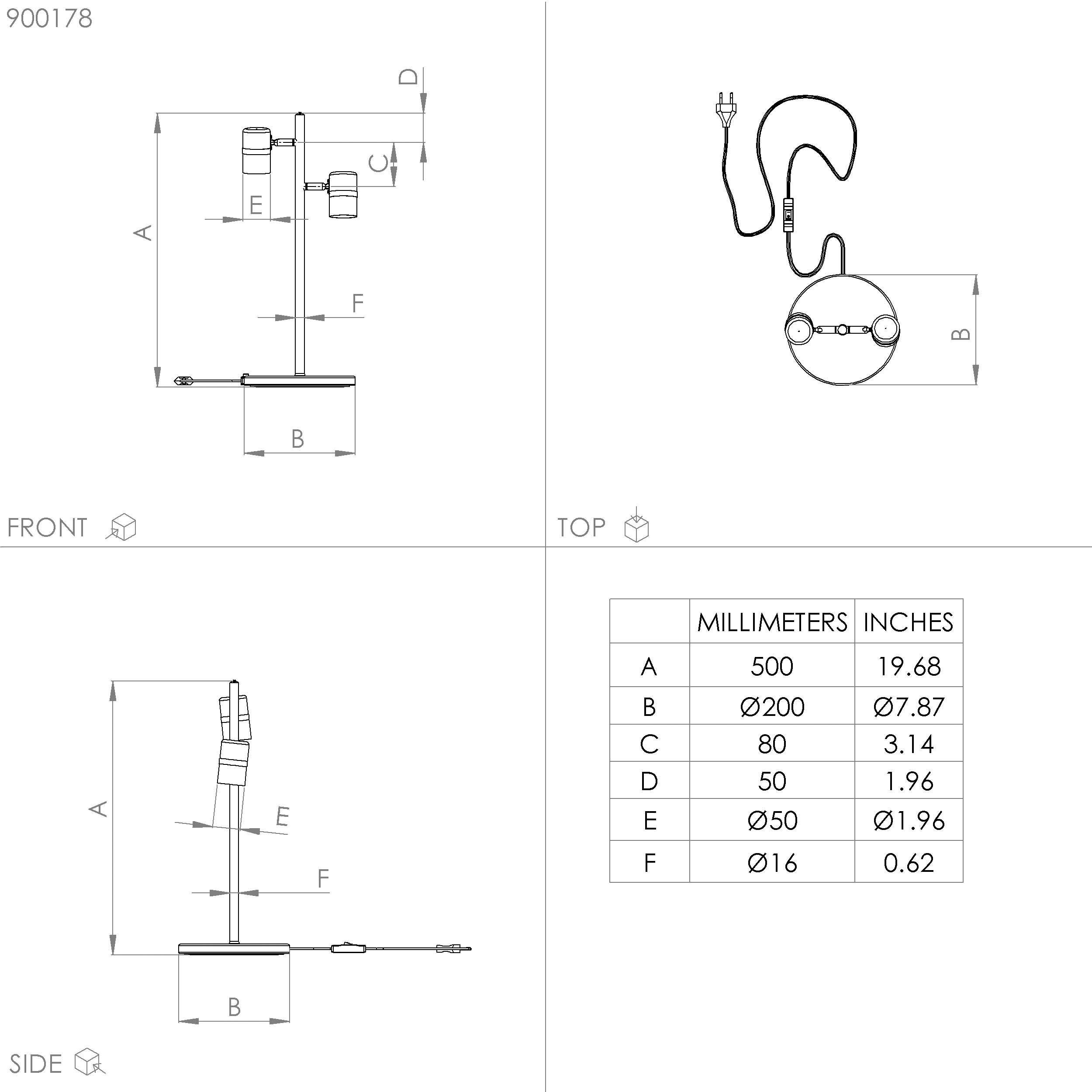 EGLO Tafellamp LURONE Tafellamp in zwart en messing van staal - excl. E27 - 10W (1 stuk)