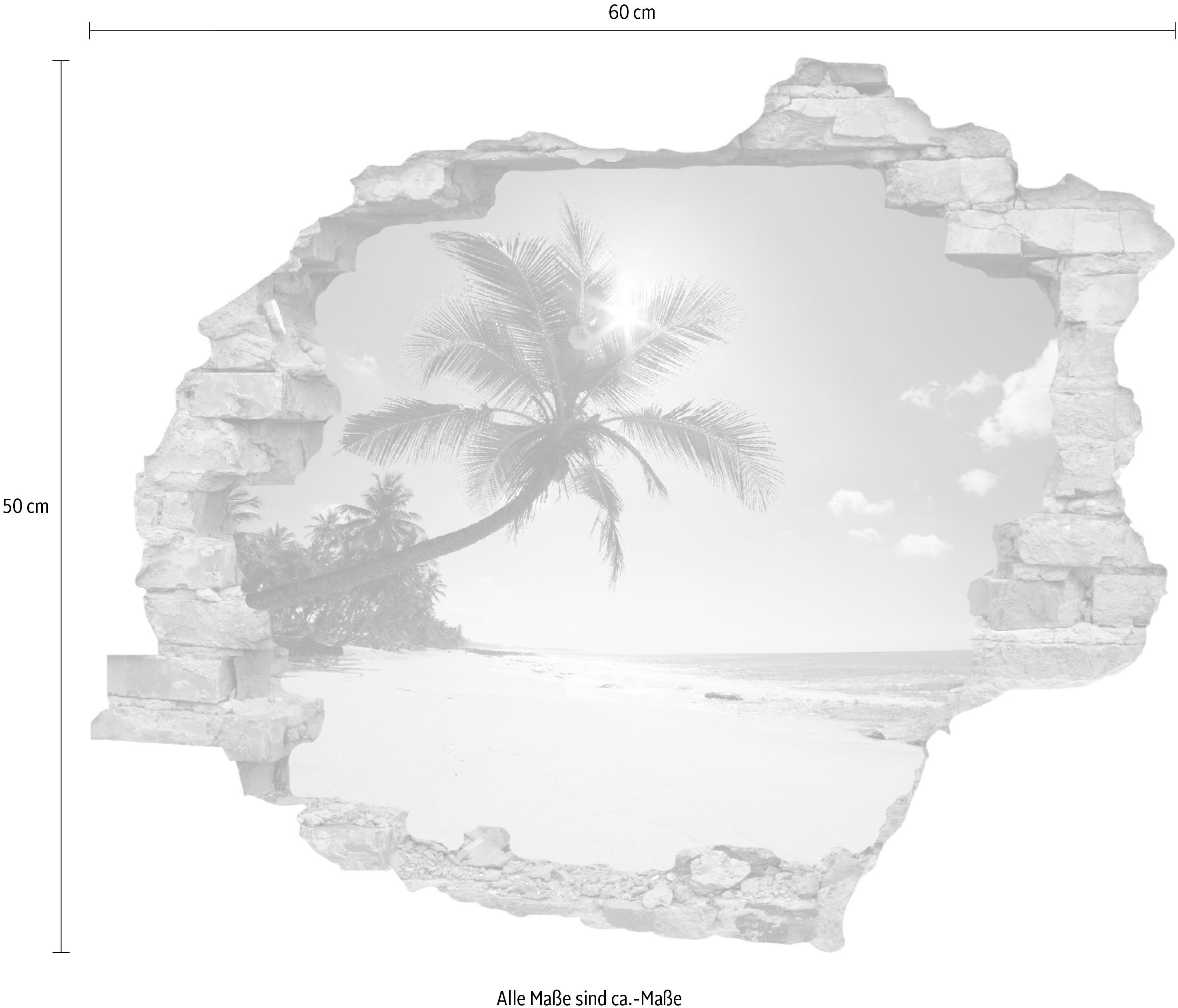 queence Wandfolie Paradijs Muursticker, muurdecoratie, zelfklevend, 3D, muurdurchbraak (1 stuk)