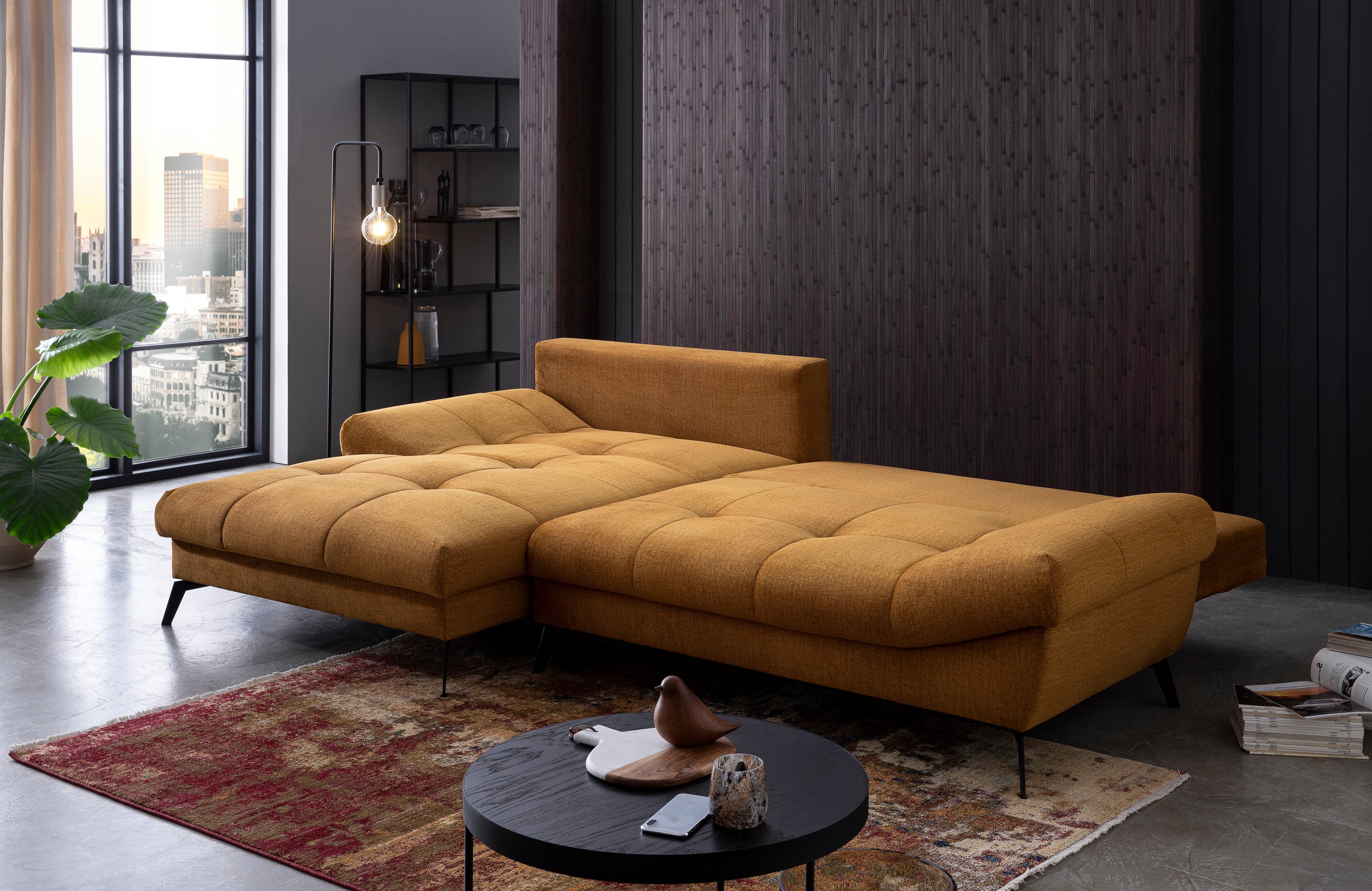 exxpo - sofa fashion Hoekbank Olmedo, extravagante ontwerp en geweldig zitcomfort, L-vorm
