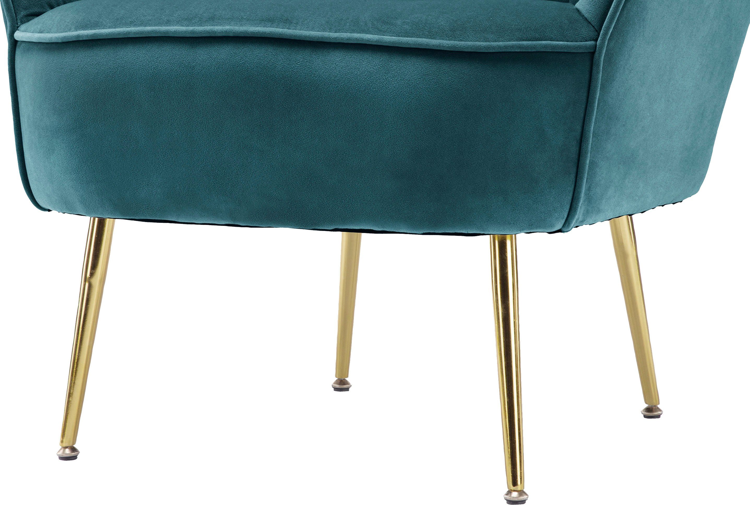 Kayoom Fauteuil Poola 100, comfortabele cocktailstoel, luxe fluwelen bekleding (1 stuk)