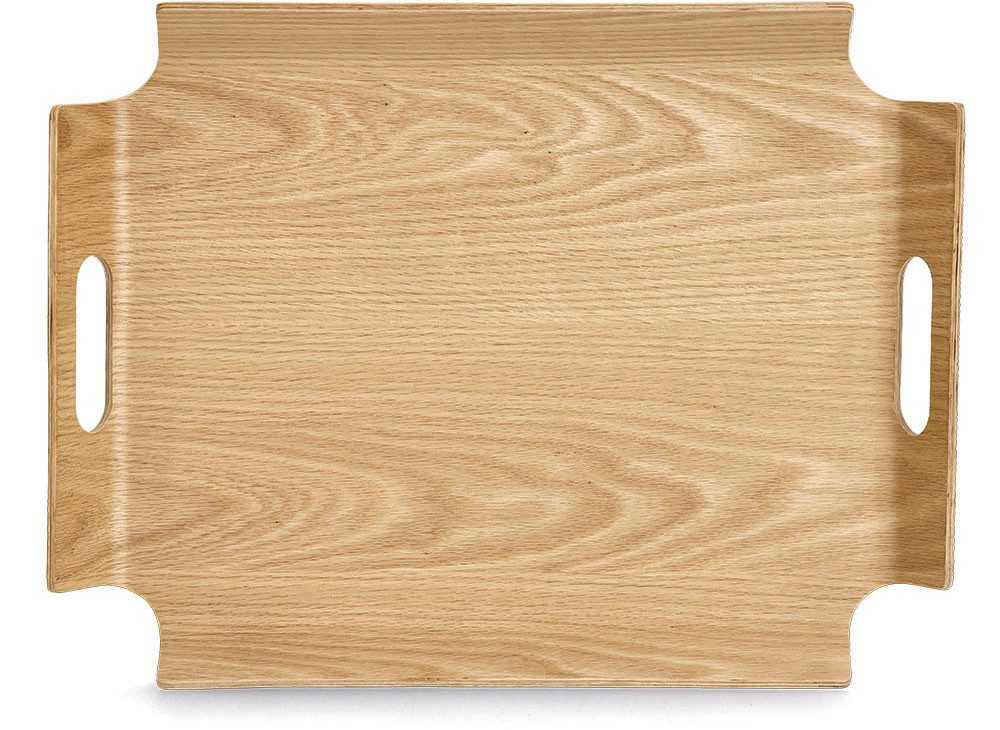 Zeller Present Serveerblad Hout / eikenfineer, 2 zijhandgrepen, verhoogde rand (1-delig)