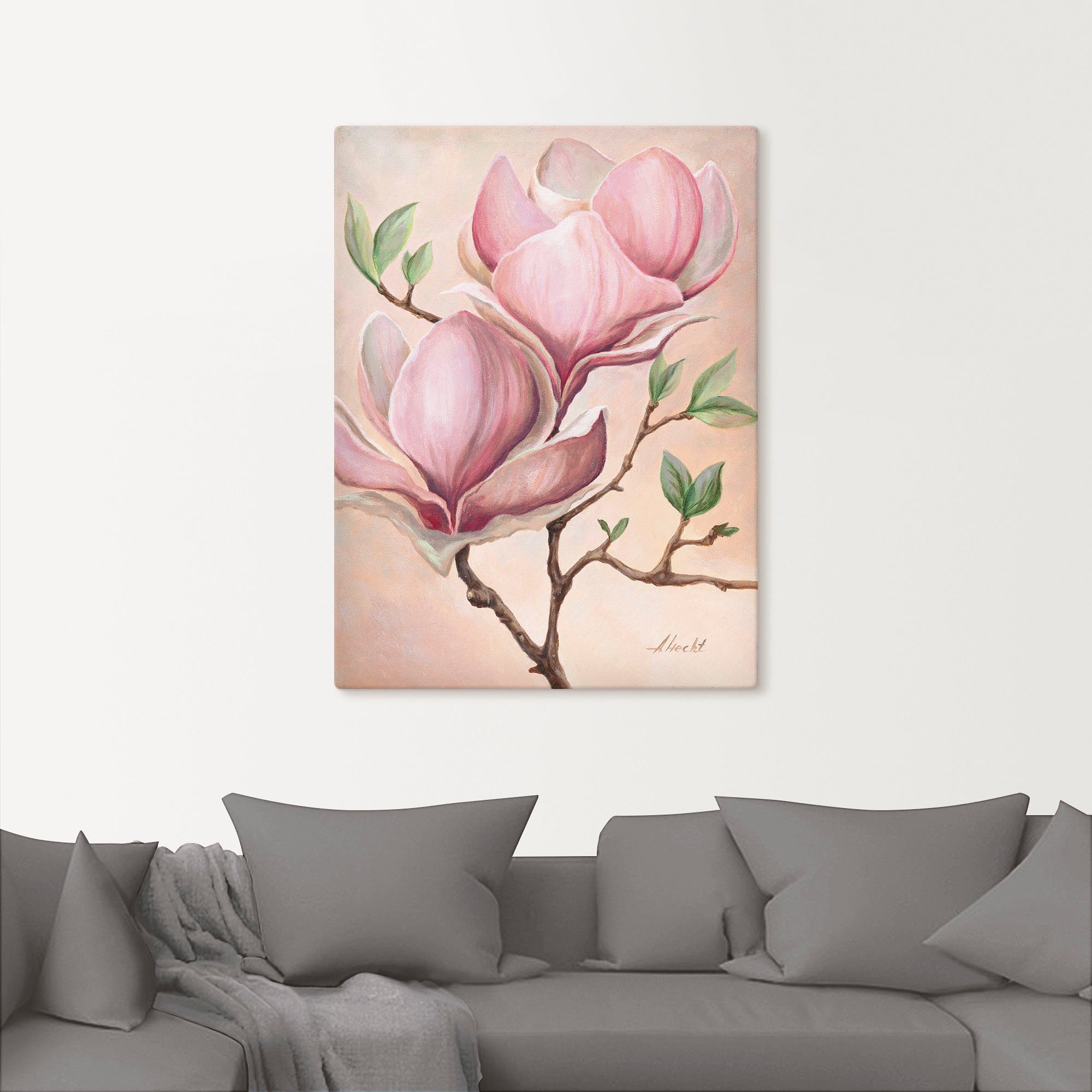 Artland Artprint Magnoliabloemen als artprint op linnen, poster in verschillende formaten maten