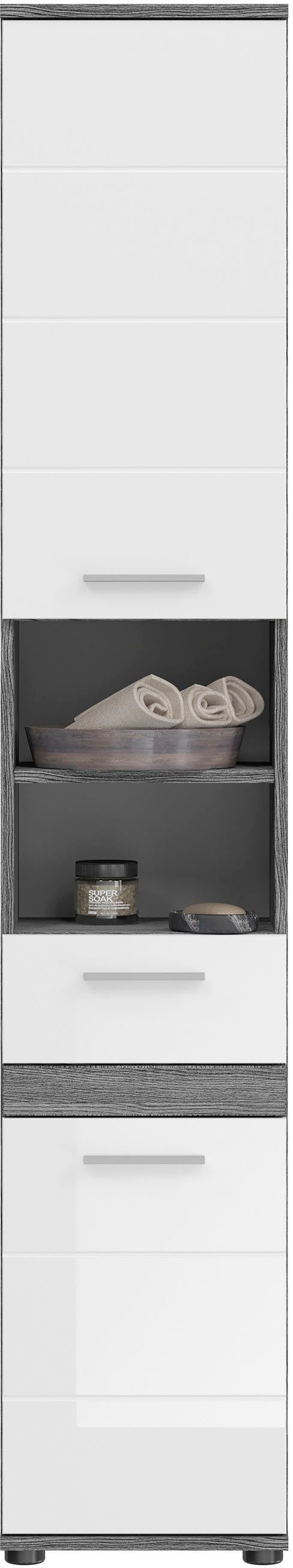 welltime Badkamerserie LUCCA, 5-delig, TOPSELLER!, MDF hoogglansfront, bestaande uit: (set, 5-delig)