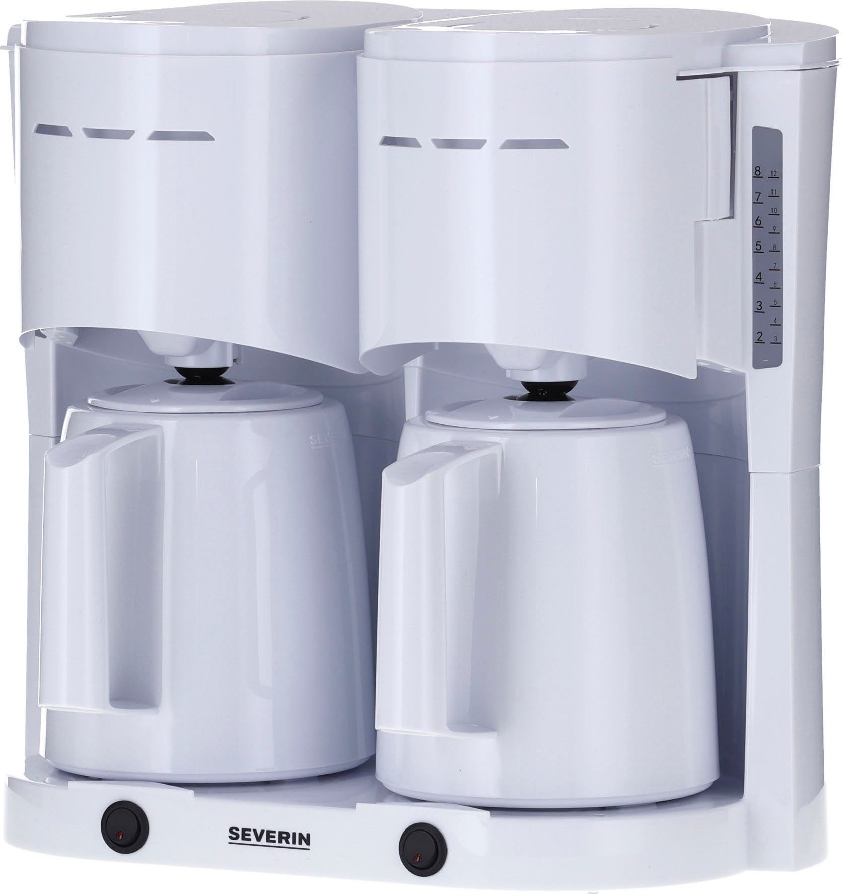 Severin Filterkoffieapparaat KA 9314 Duo filter koffiezetapparaat met 2 thermoskannen, 1 l