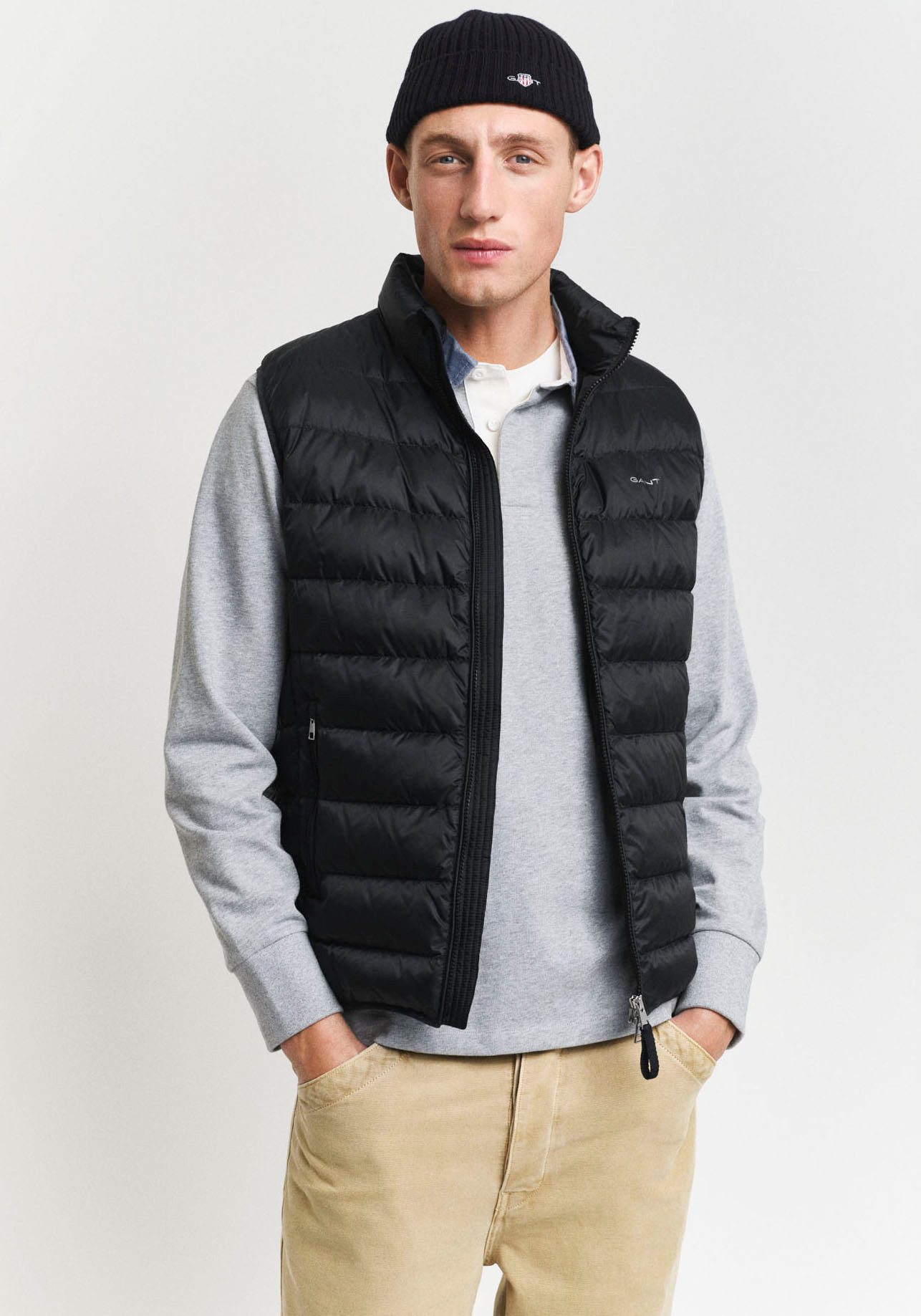 Gant Bodywarmer Light Gilet in streep gestikte look