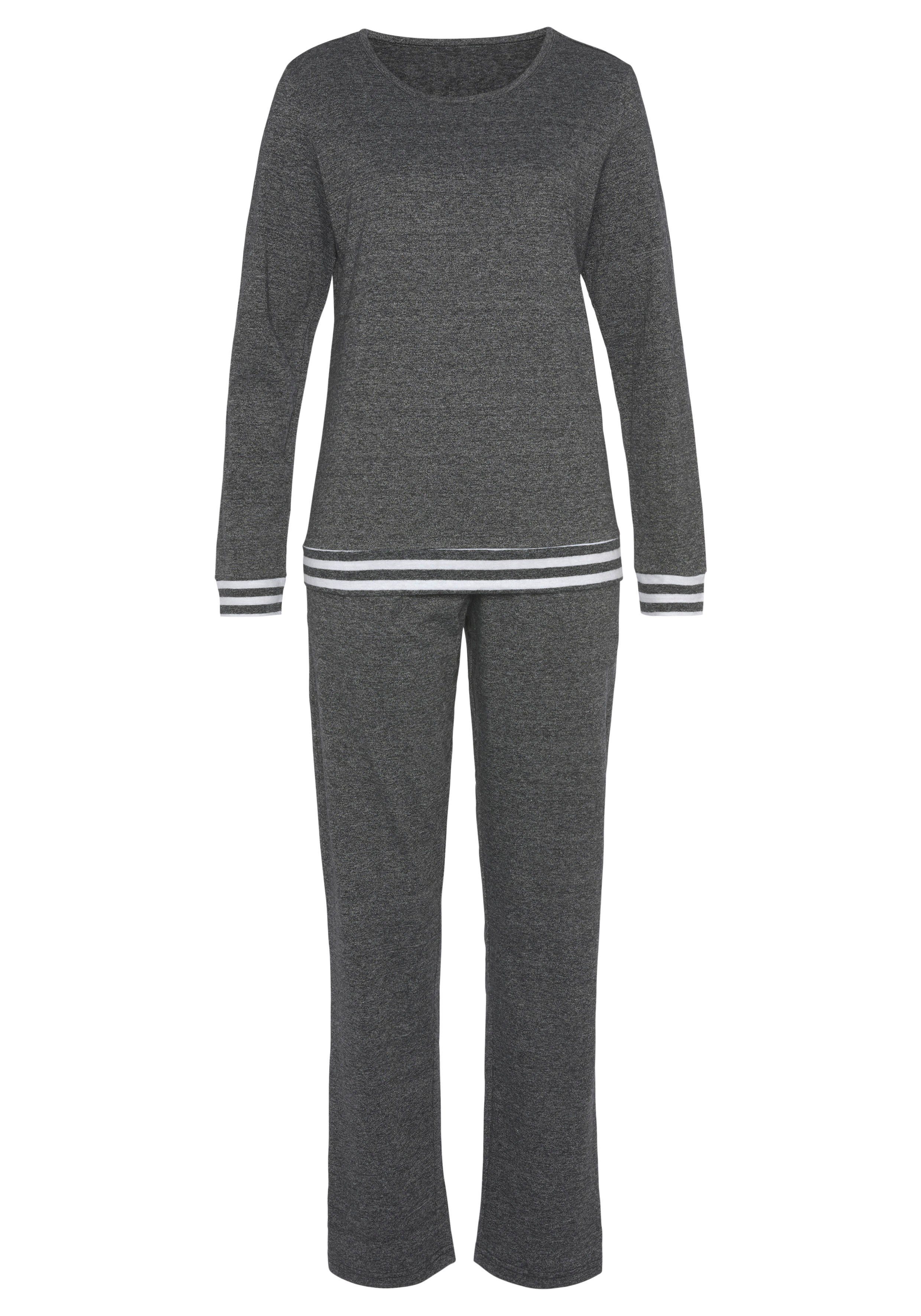 Vivance Dreams Pyjama met gestreepte boorden (2-delig)