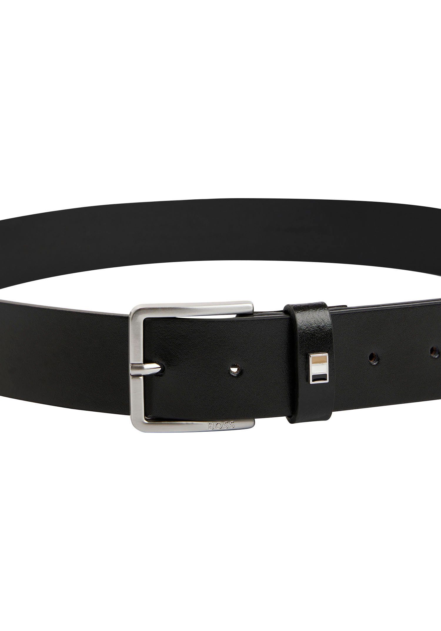Boss Leren riem Ther-Flag-E_Sz35 met stijlvolle merkdetaillering