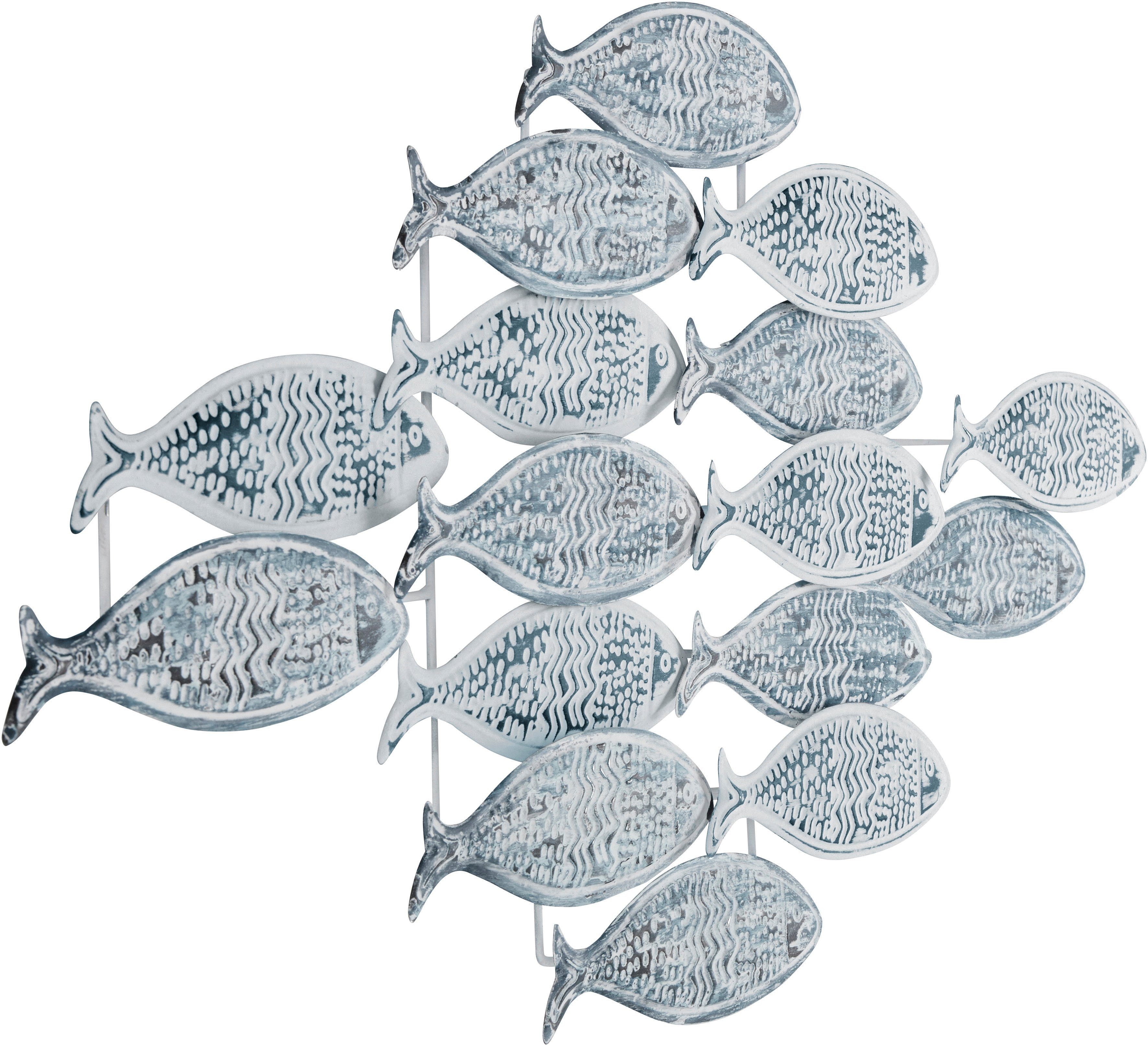 Home affaire Sierobject voor aan de wand Vissen Wanddecoratie van metaal, Shabby look