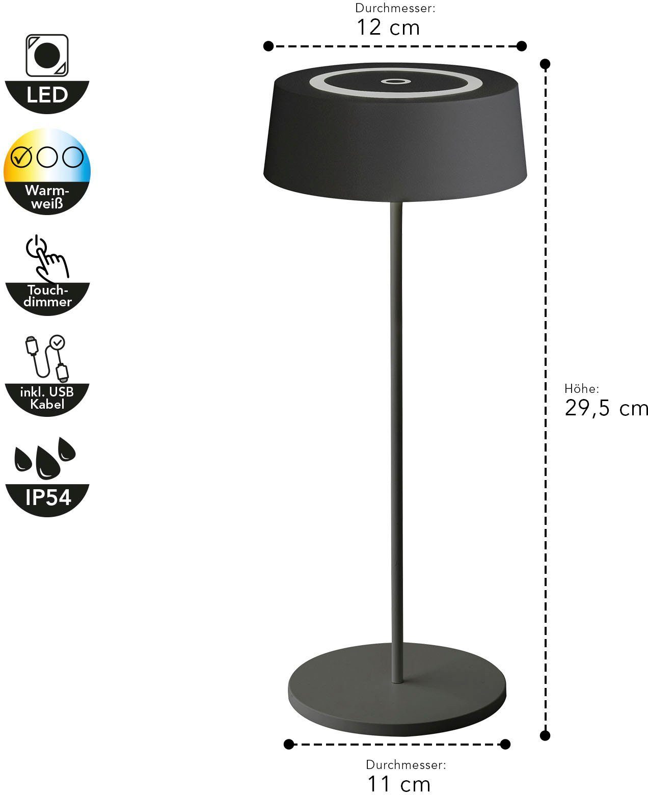 ECO-LIGHT Led-tafellamp Cocktail SCHÖNER WOHNEN DESIGN AWARD (1 stuk)