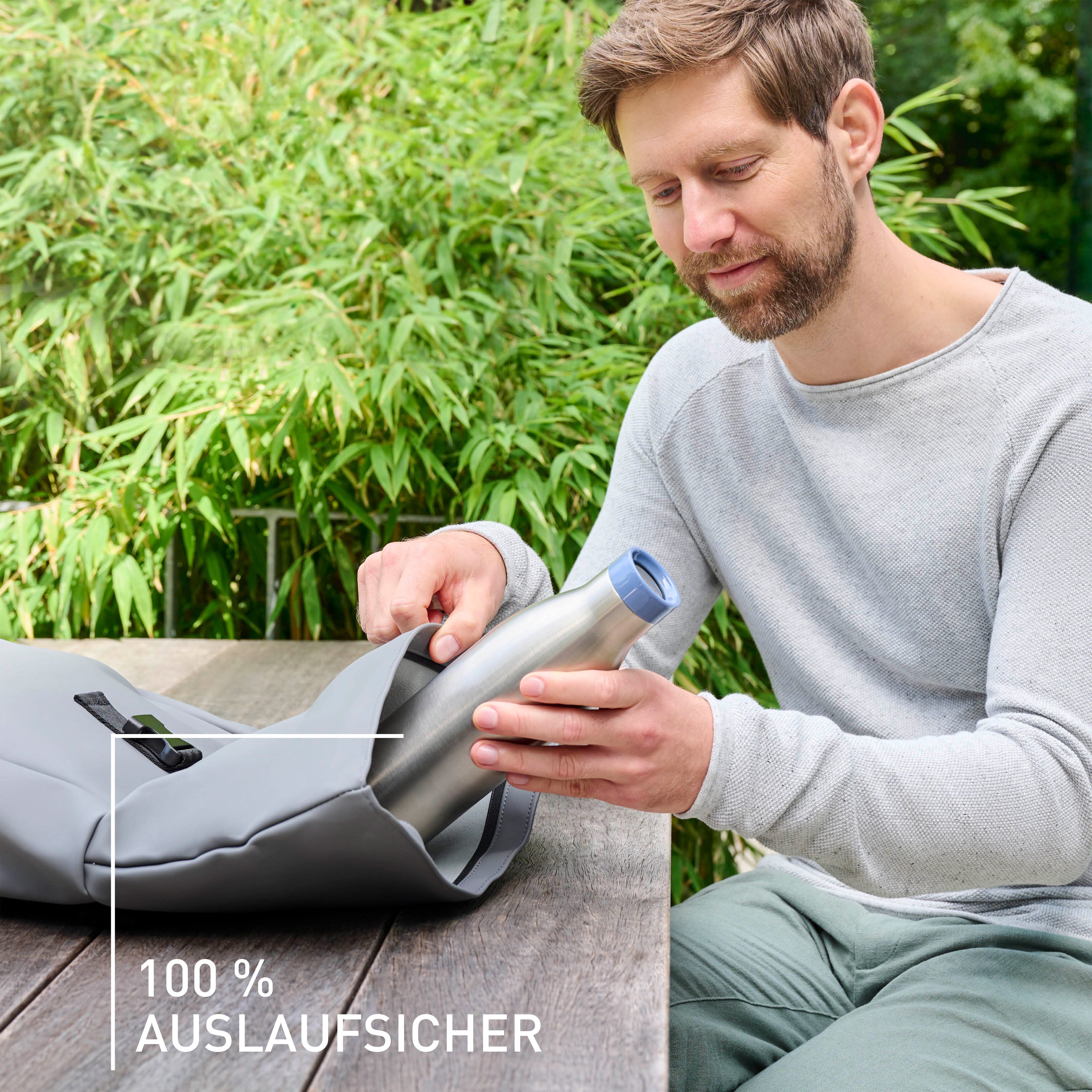 Emsa Thermosfles Bludrop Eco 0,7 liter, lekvrij, 24 uur koud, 12 uur warm, vaatwasmachinebestendig (1-delig)
