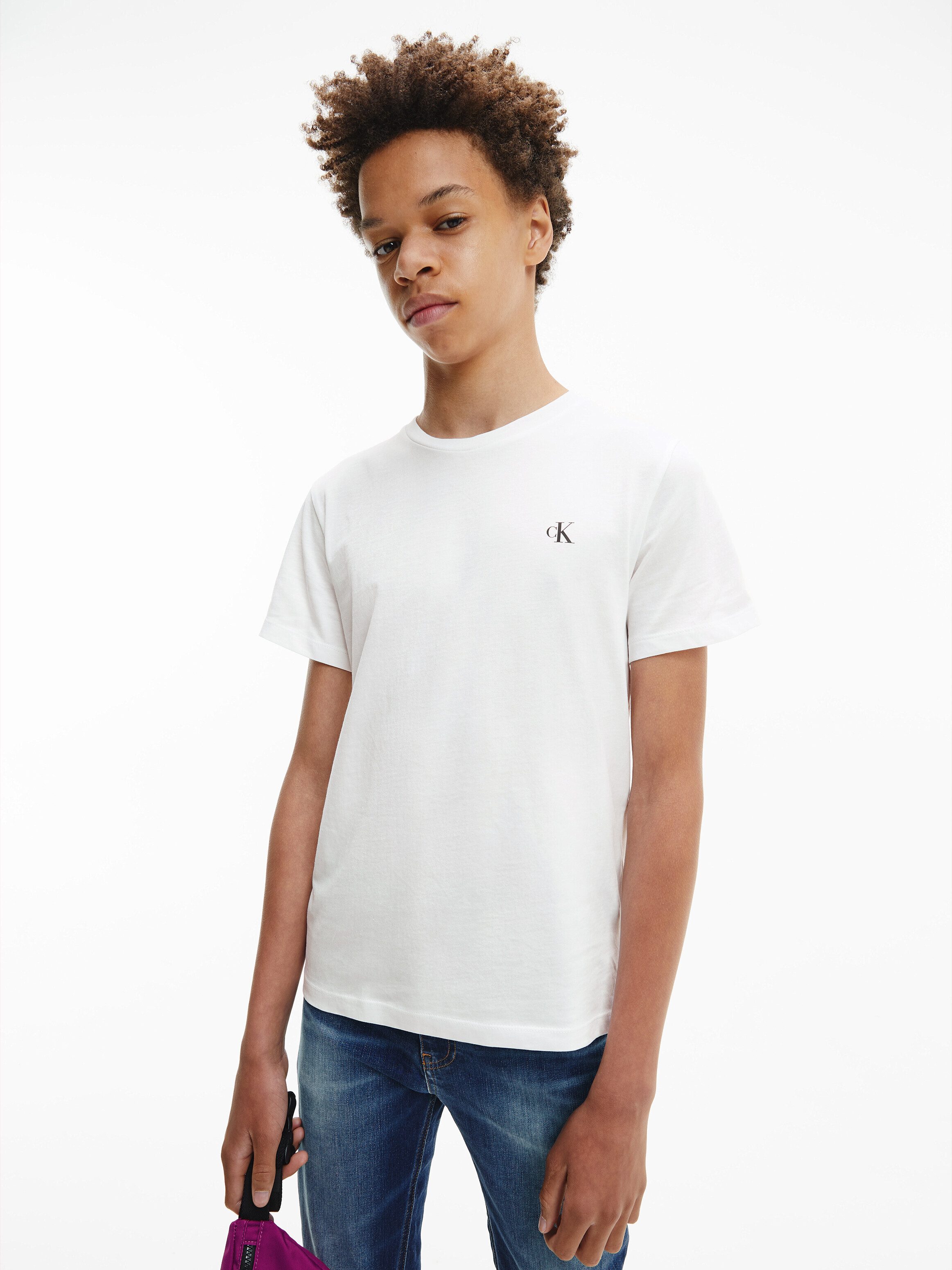 Calvin Klein T-shirt 2-PACK MONOGRAM TOP voor kinderen tot 16 jaar met logo-opdruk (2-delig)