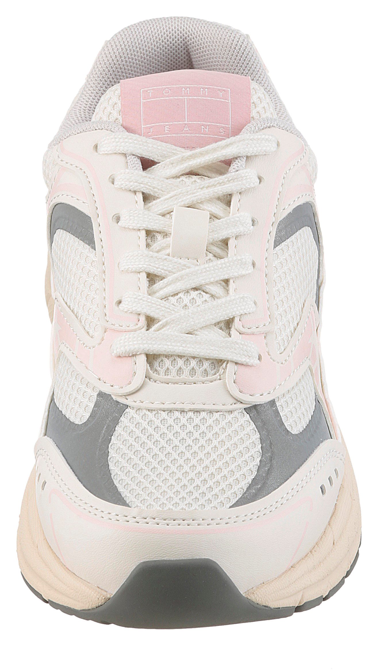 TOMMY JEANS Sneakers met sleehak ARCHIVE'25 , plateau, vrijetijdsschoen, lage schoen, veterschoen met contrastafwerking