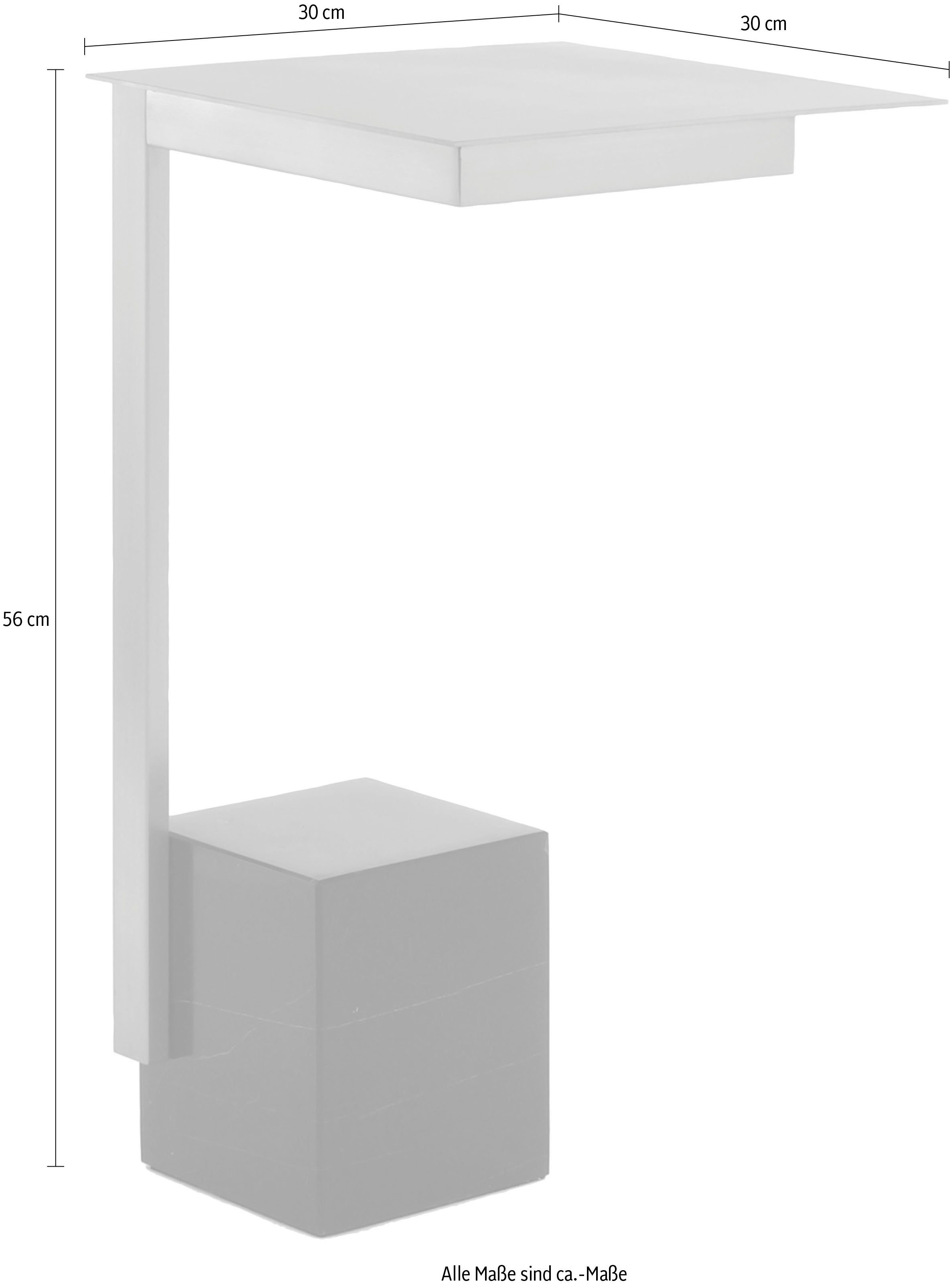 Kayoom Bijzettafel Rocio 225, bijpassende marmeren voet in hoekig ontwerp Hoekige marmeren voet, hoekige legplank en frame van edelstaal (1 stuk)
