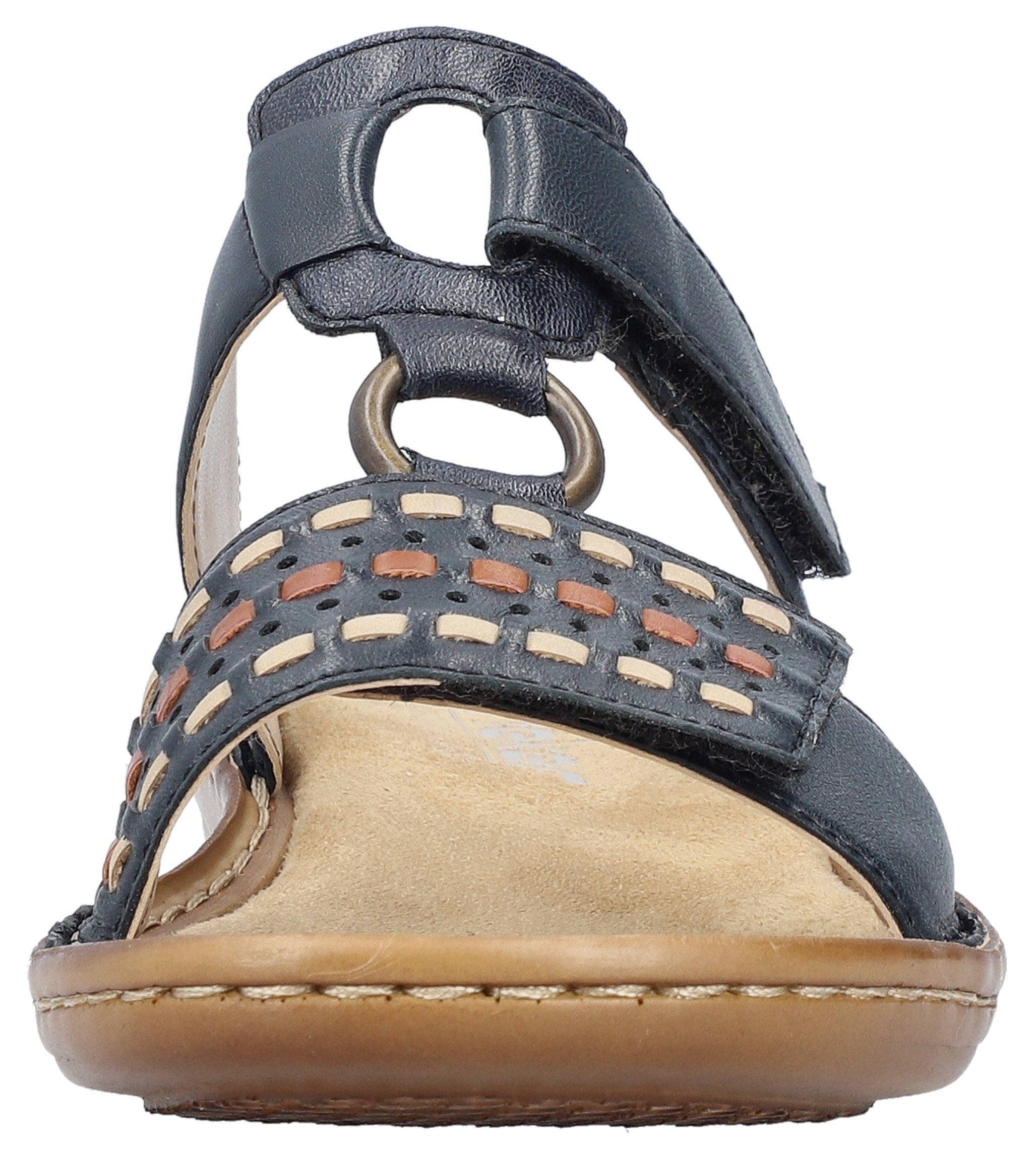Rieker Slippers sleehak, zomerschoen, slippers met praktische klittenband