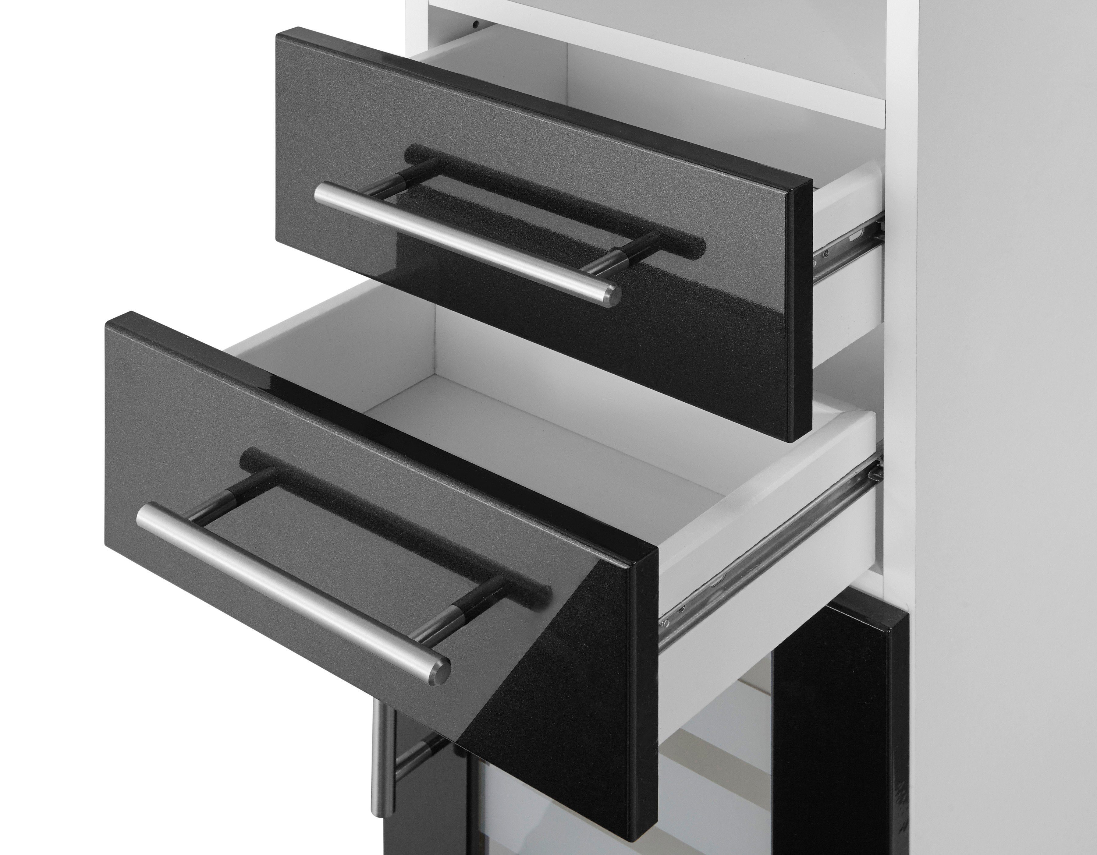 welltime Halfhoge kast Jaca Breedte 30 cm, met MDF-hoogglansfronten