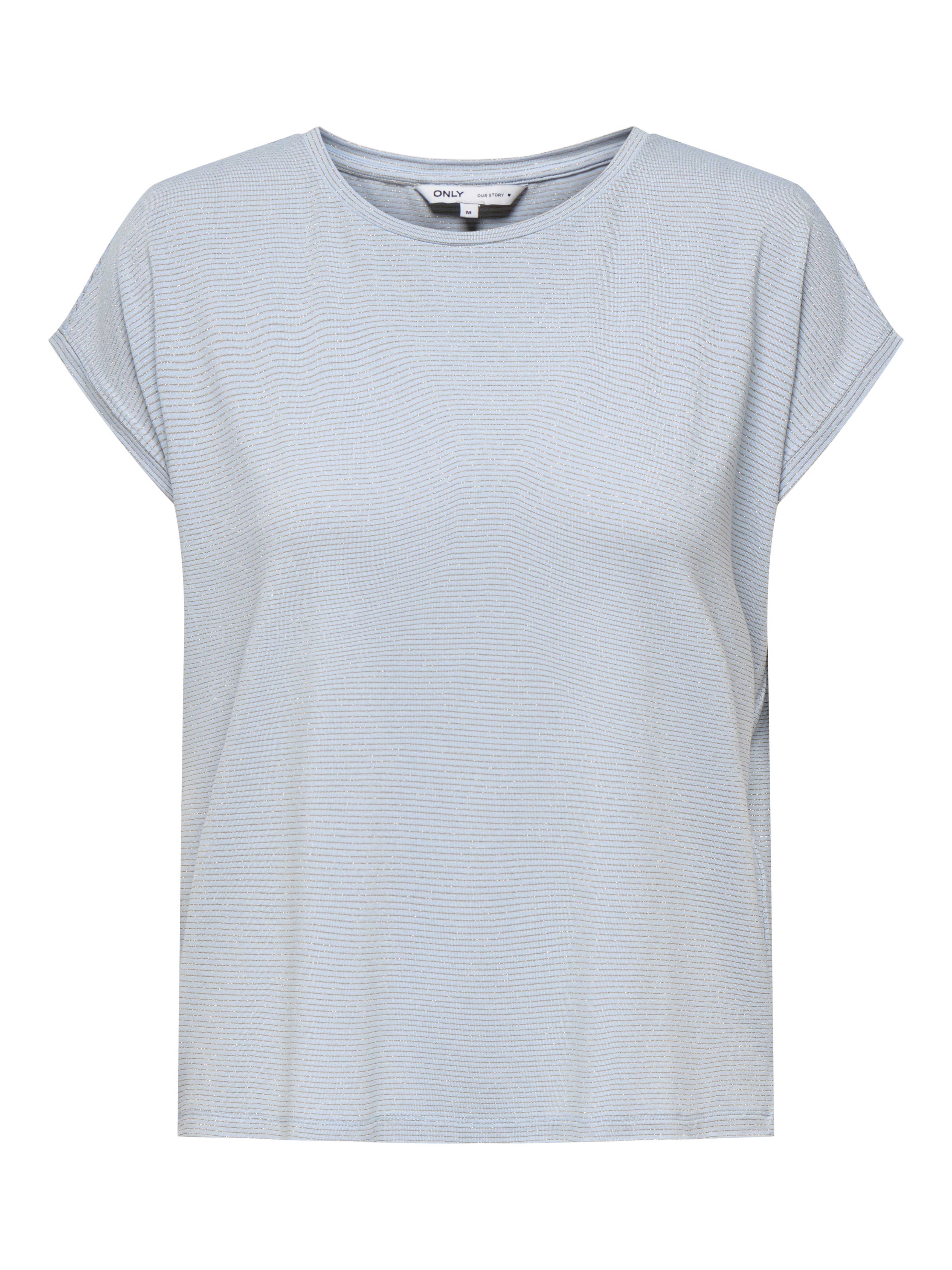 Only Shirt met korte mouwen ONLCLAUDIA S/S GLITTER STRIPE TOP JRS
