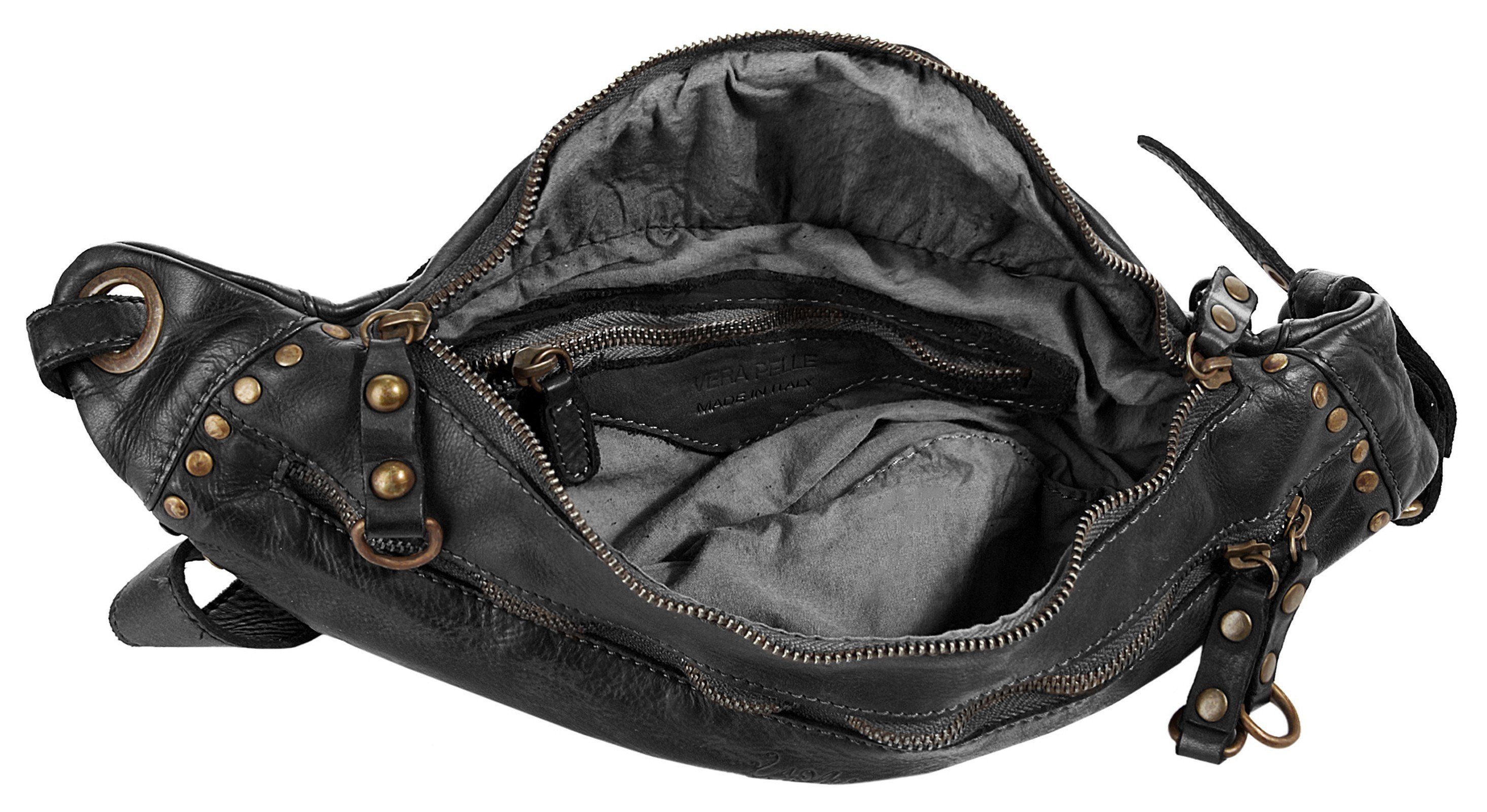 X-Zone Schoudertas echt leer, made in italy
