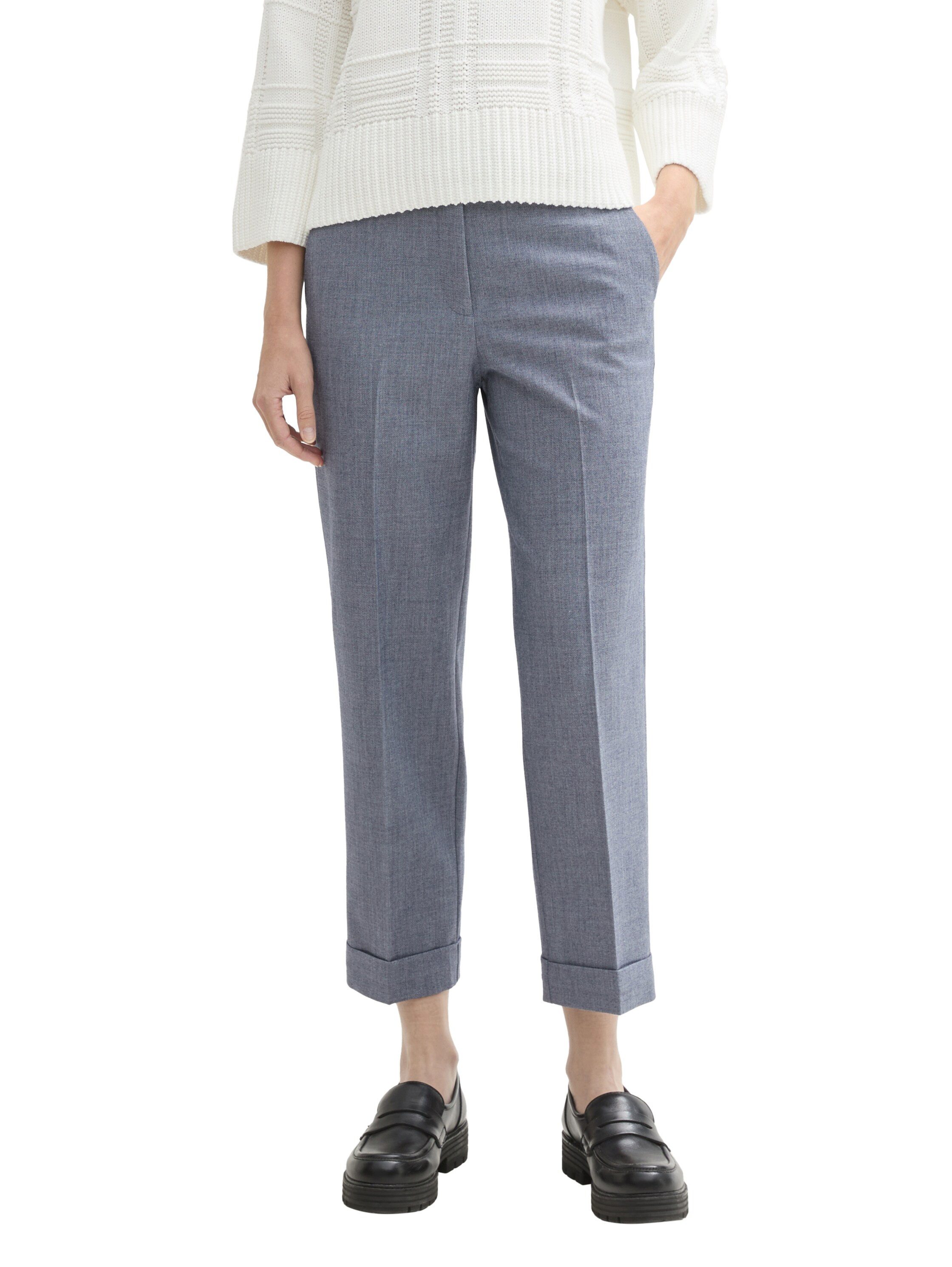 Tom Tailor 7/8 broek Lea Straight met plooi en rechte pijp