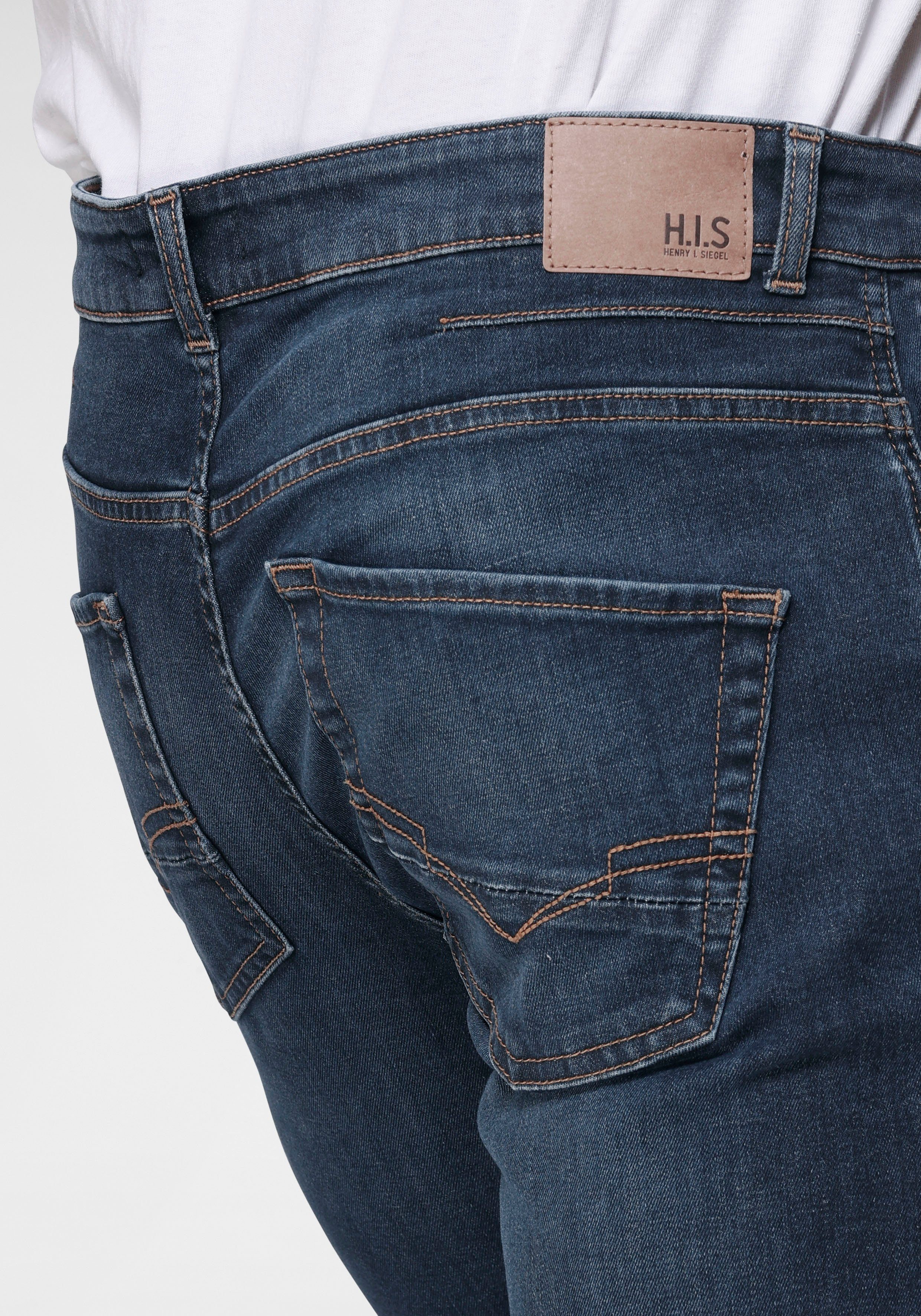 H.I.S Straight jeans DALE rechte broek, met used-effecten, lage taille