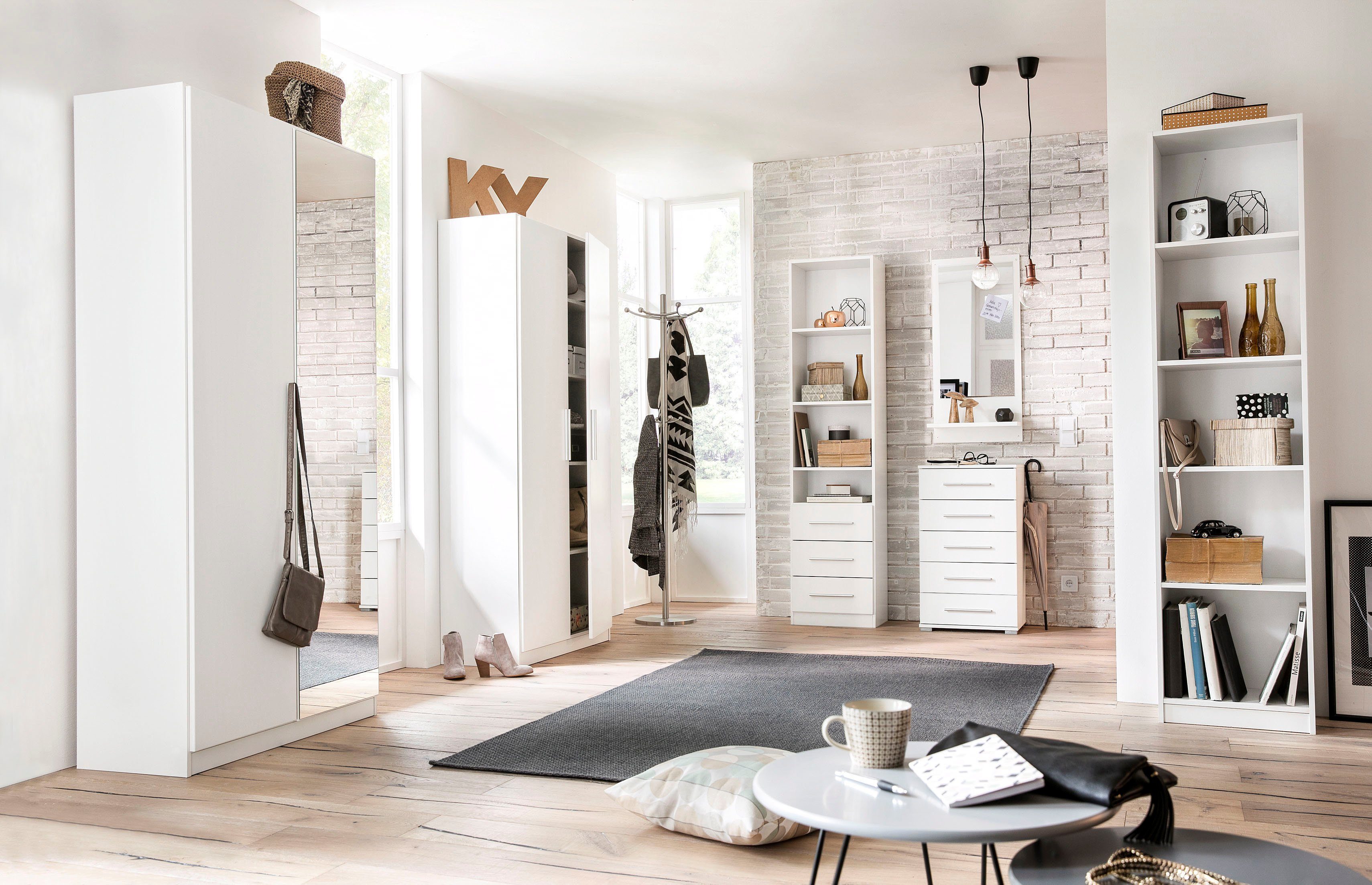 rauch Multifunctionele kast Garderobe Draai-deurskast Kledingkast Kast Schoenenkast MINOSA Breedte 91 cm met 4 legplanken, veel opbergruimte MADE IN GERMANY