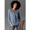 aniston casual blouse zonder sluiting met trendy print all-over blauw