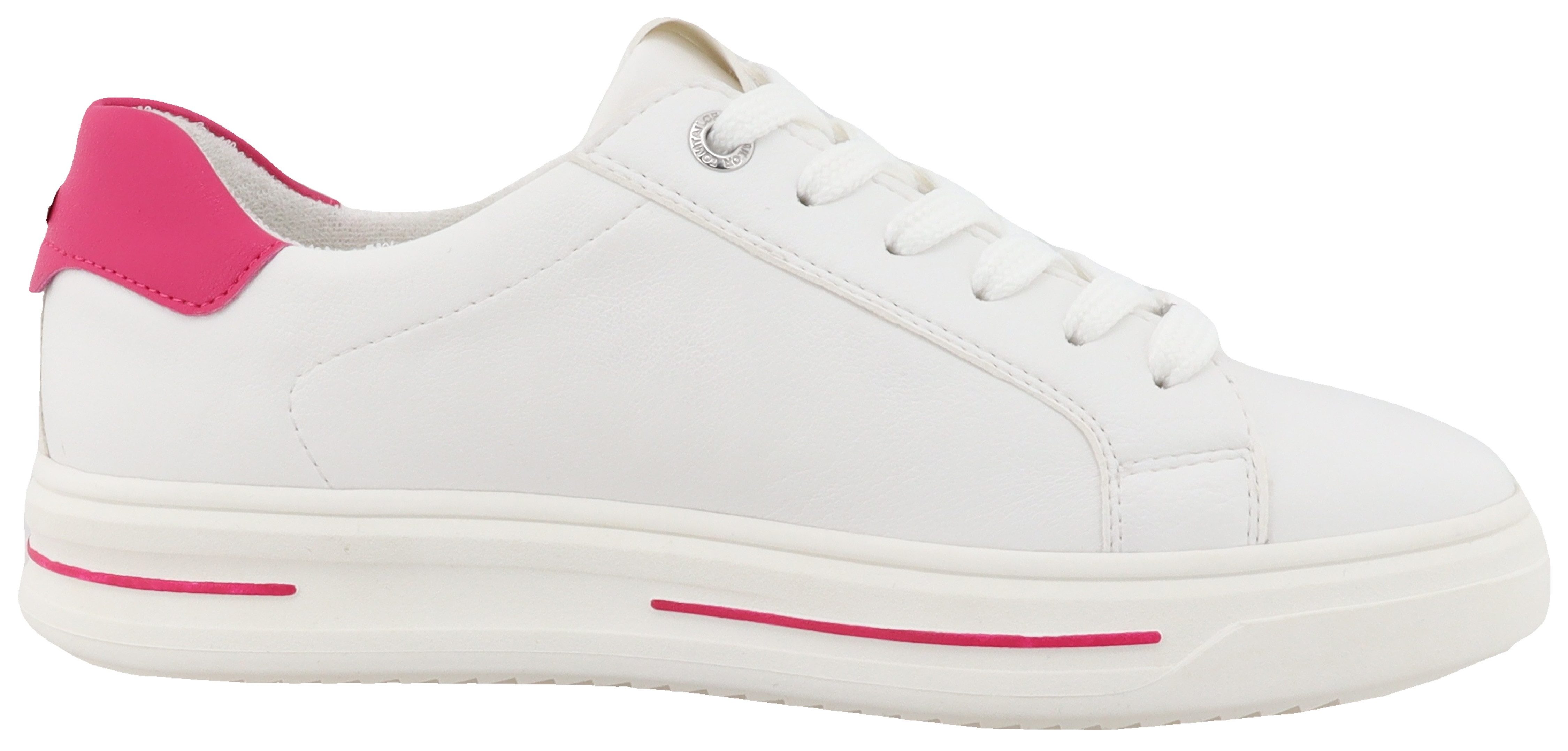 Tom Tailor Plateausneakers , lage schoen, vrijetijdsschoen, veterschoen, contrastafwerking op de hiel