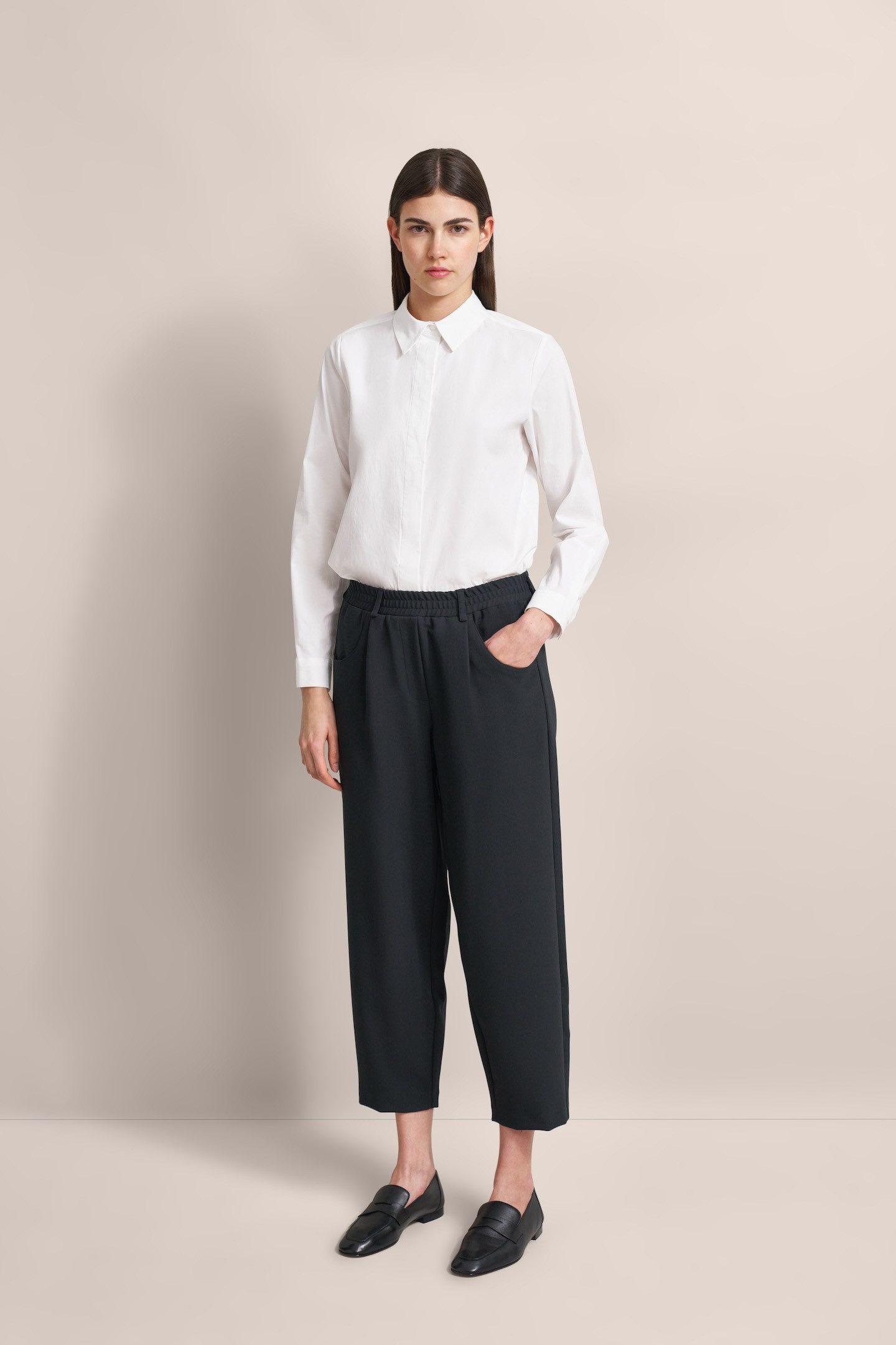 Bugatti Blouse met lange mouwen van elastisch katoen
