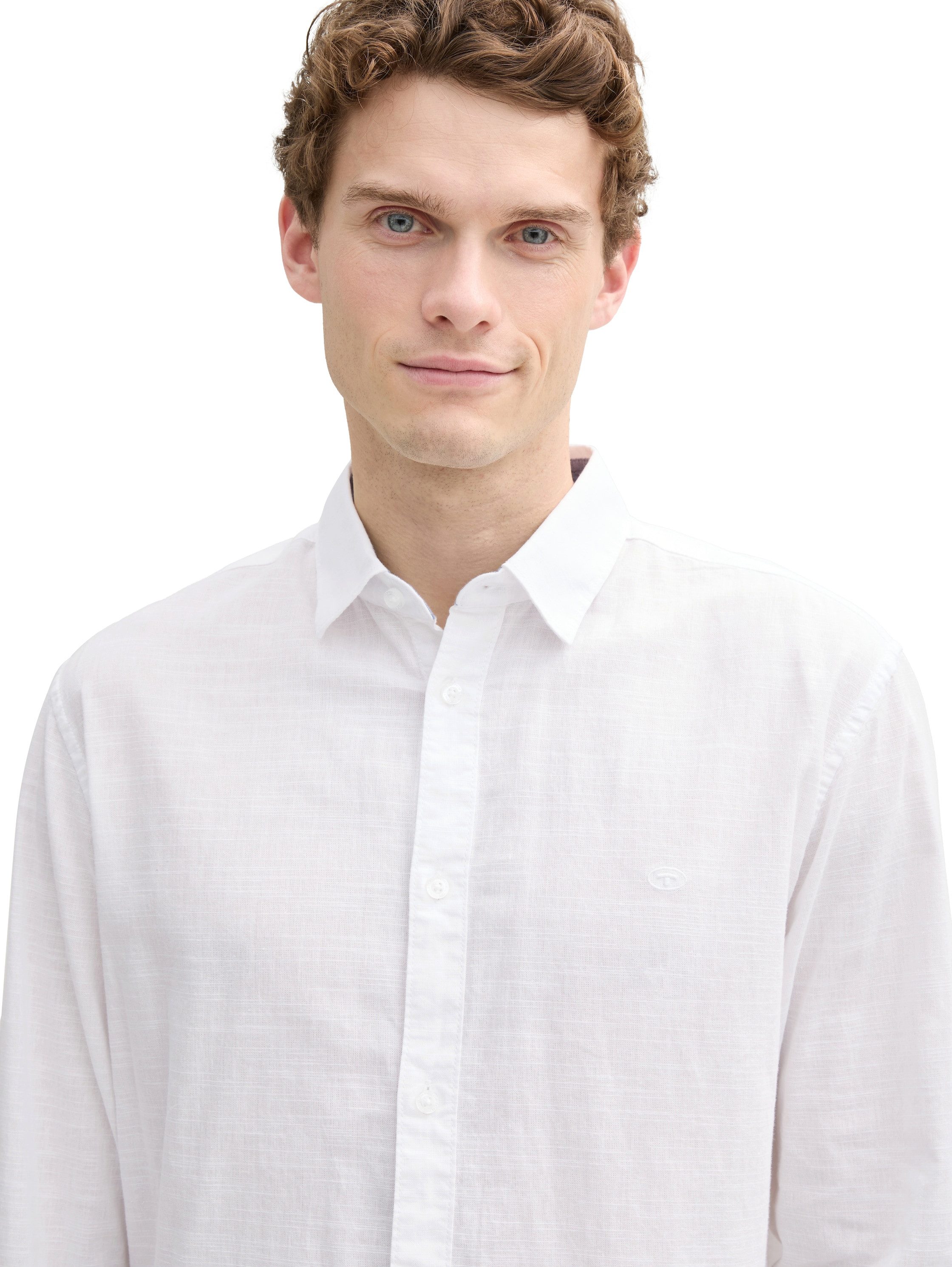 Tom Tailor Overhemd met lange mouwen met geborduurd logo