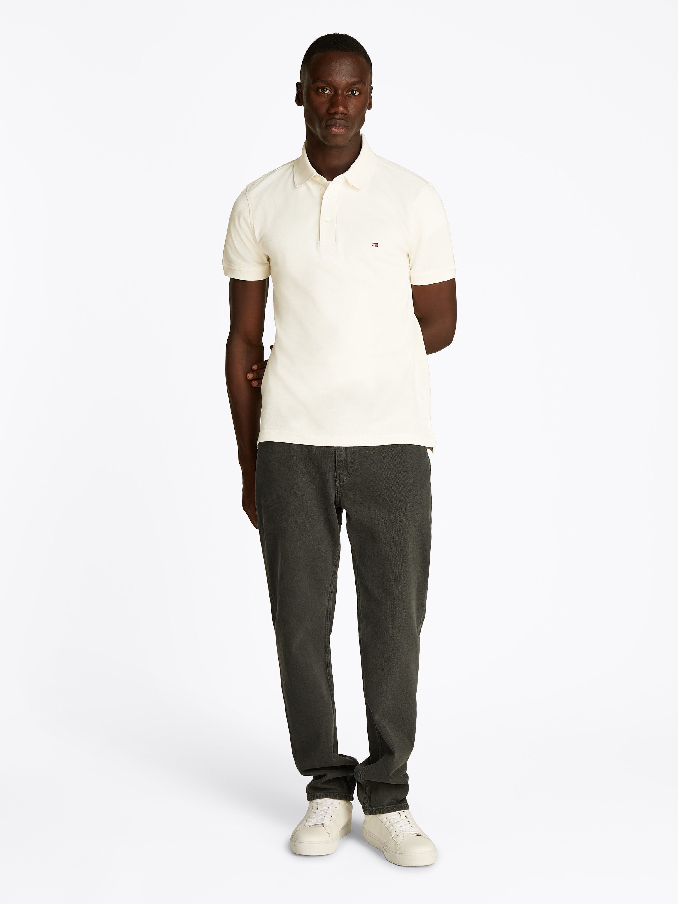 Tommy Hilfiger Poloshirt 1985 SLIM POLO van iets gestructureerd piqué