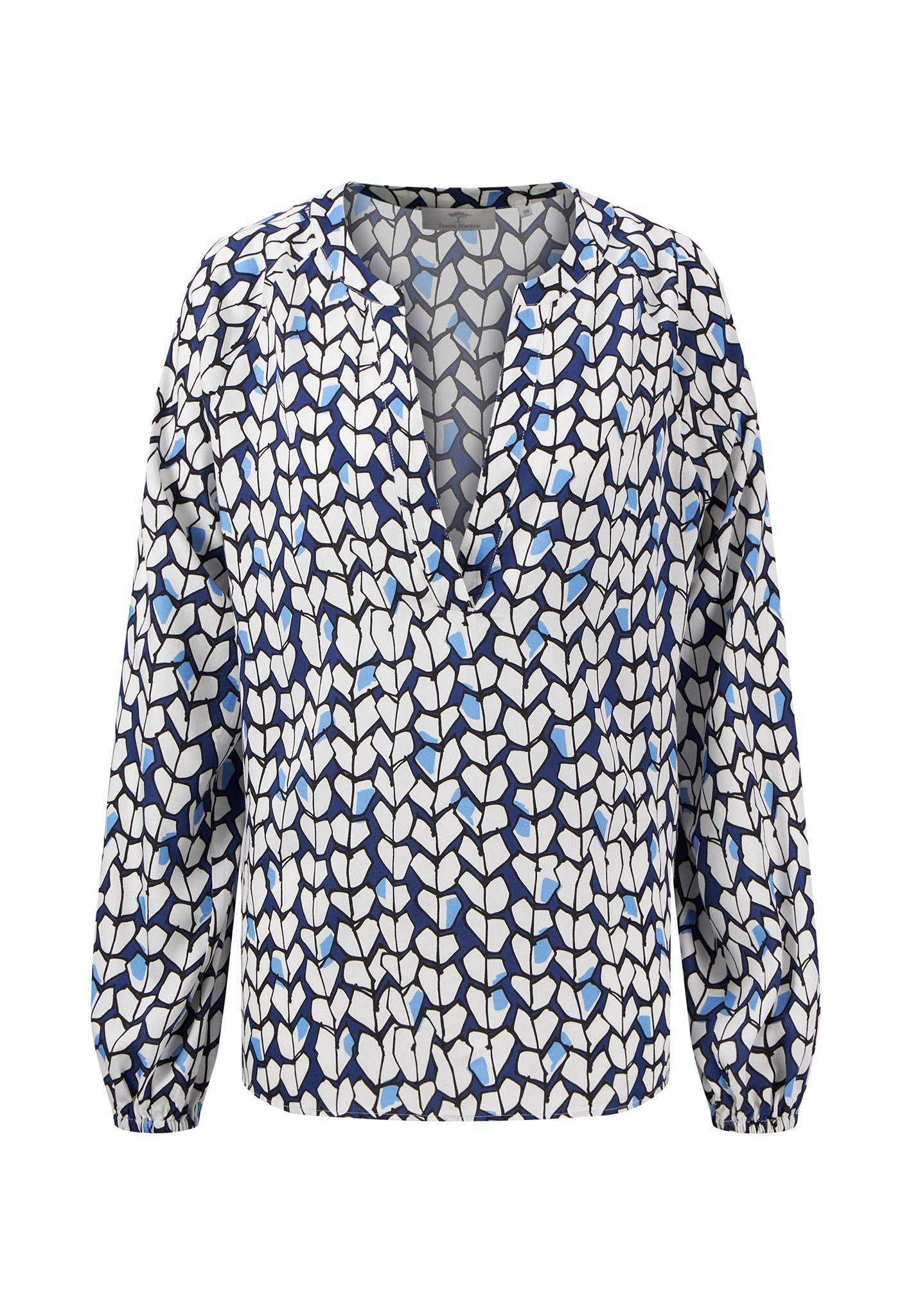 FYNCH-HATTON Blouse zonder sluiting met all-over motief dames blouses maat 36 blauw