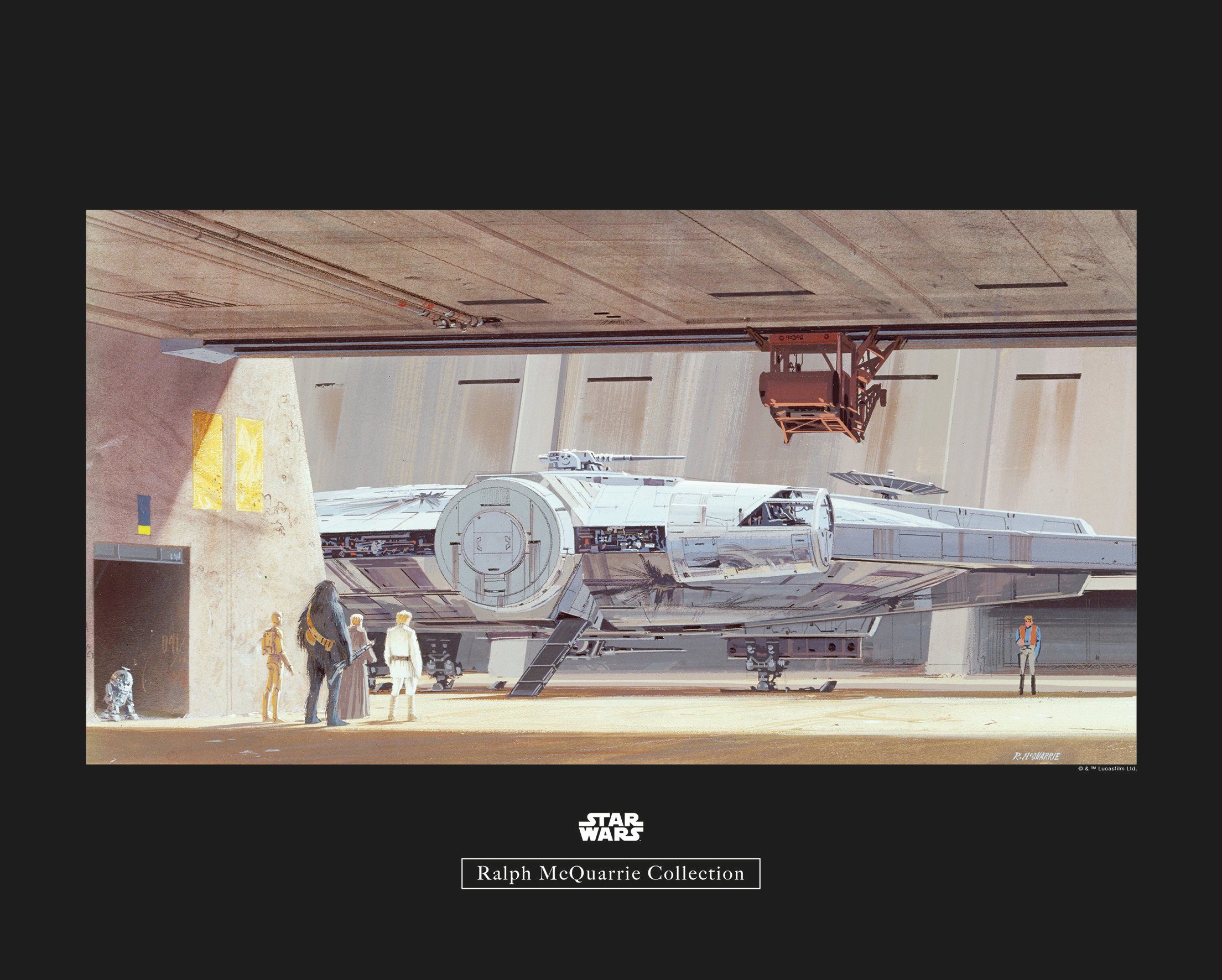 Komar Wanddecoratie Star Wars Classic RMQ Mos Eisley Hangar Wanddecoratie voor de kinderkamer - zonder lijst (1 stuk) schilderijen maat 50 cm x 40 cm