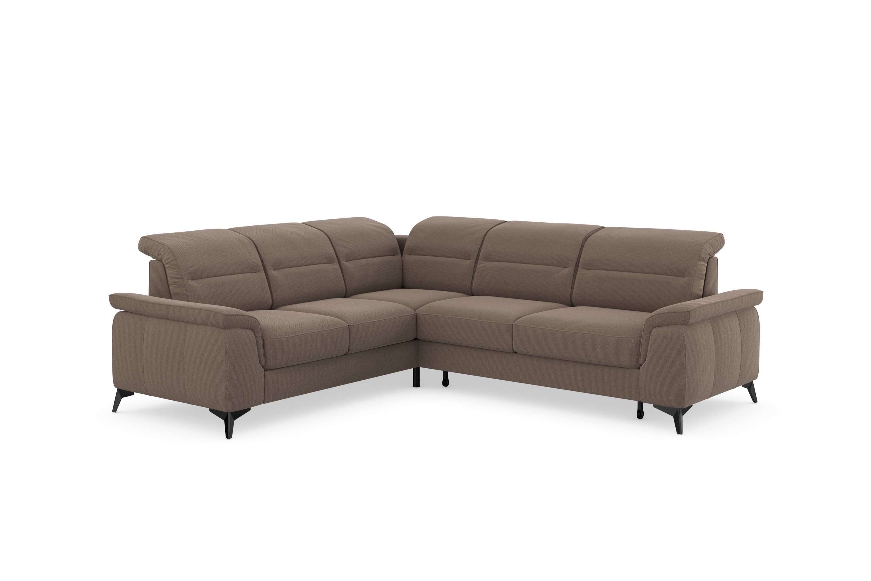sit&more Hoekbank Sinatra L-vorm optioneel met verstelbare hoofdsteun en armleuning, metalen poten