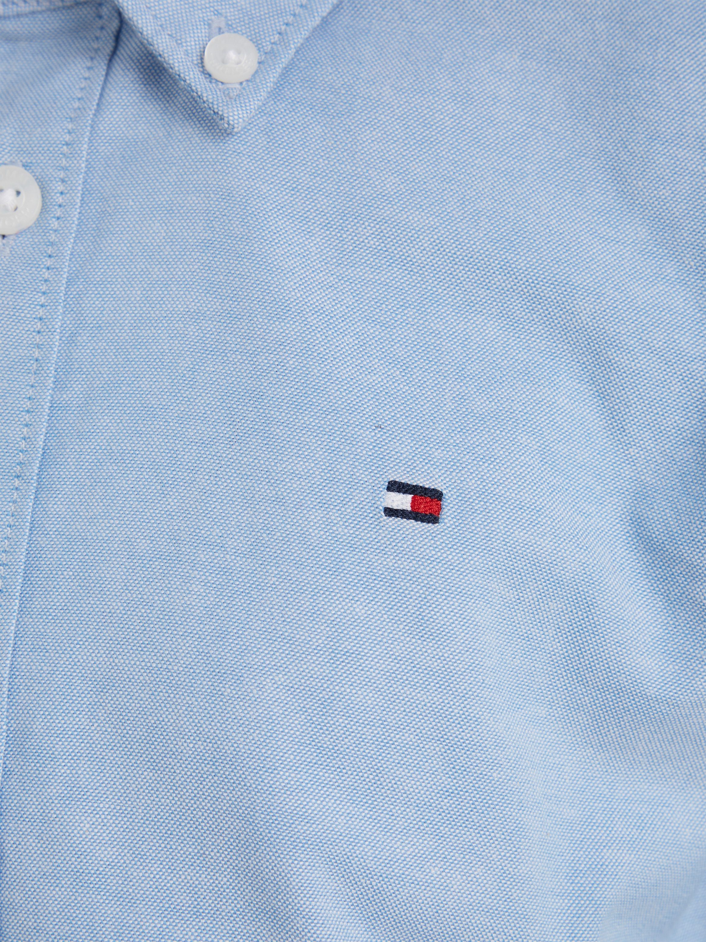 Tommy Hilfiger Overhemd met lange mouwen BOYS STRETCH OXFORD SHIRT L/S Kinderen tot 16 jaar, button-down kraag, lange mouwen, logo-vlag