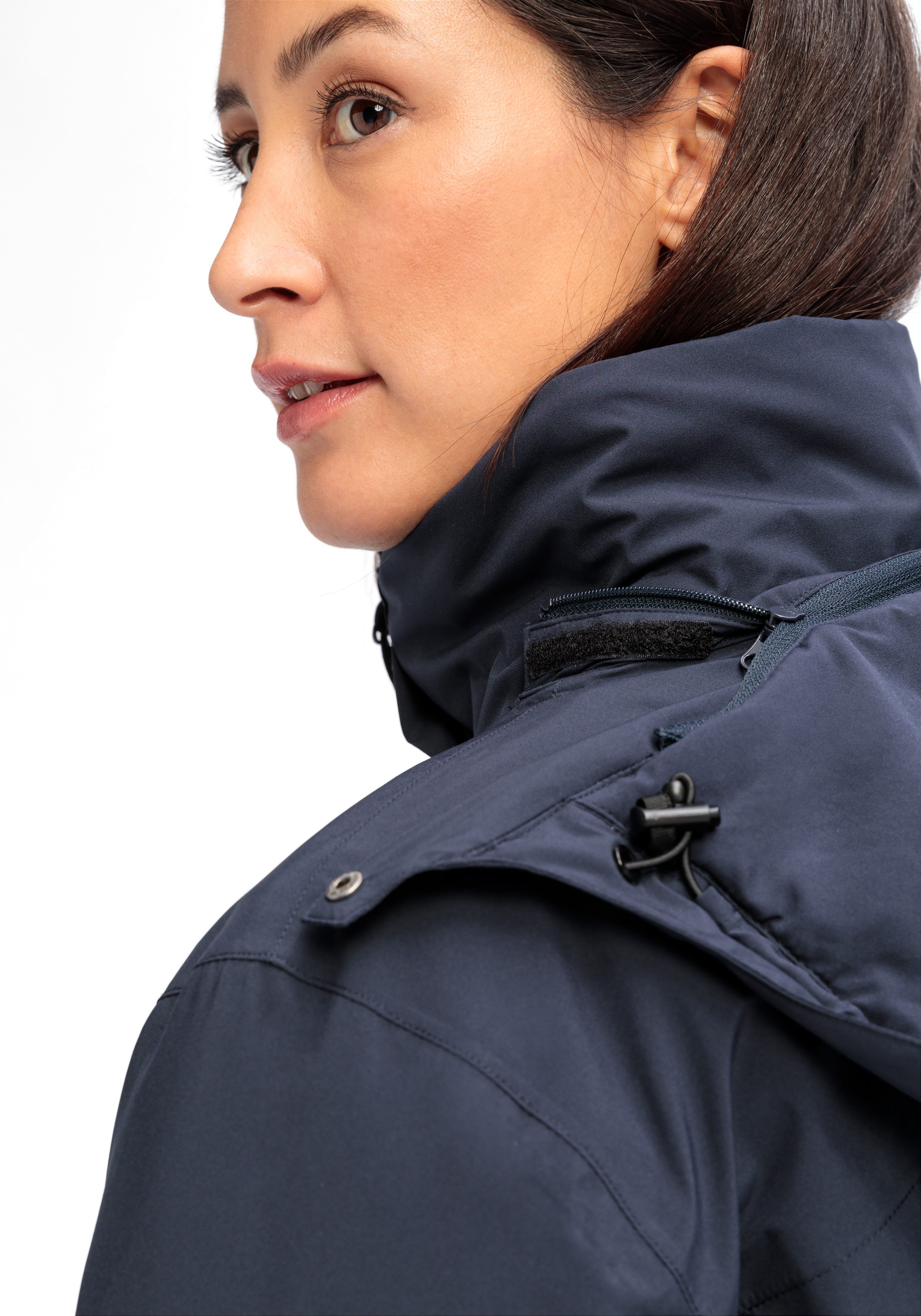 Maier Sports Functionele jas Metor Coat W Dames mantel, outdoor mantel wind/waterdicht, 4 ruime zakken