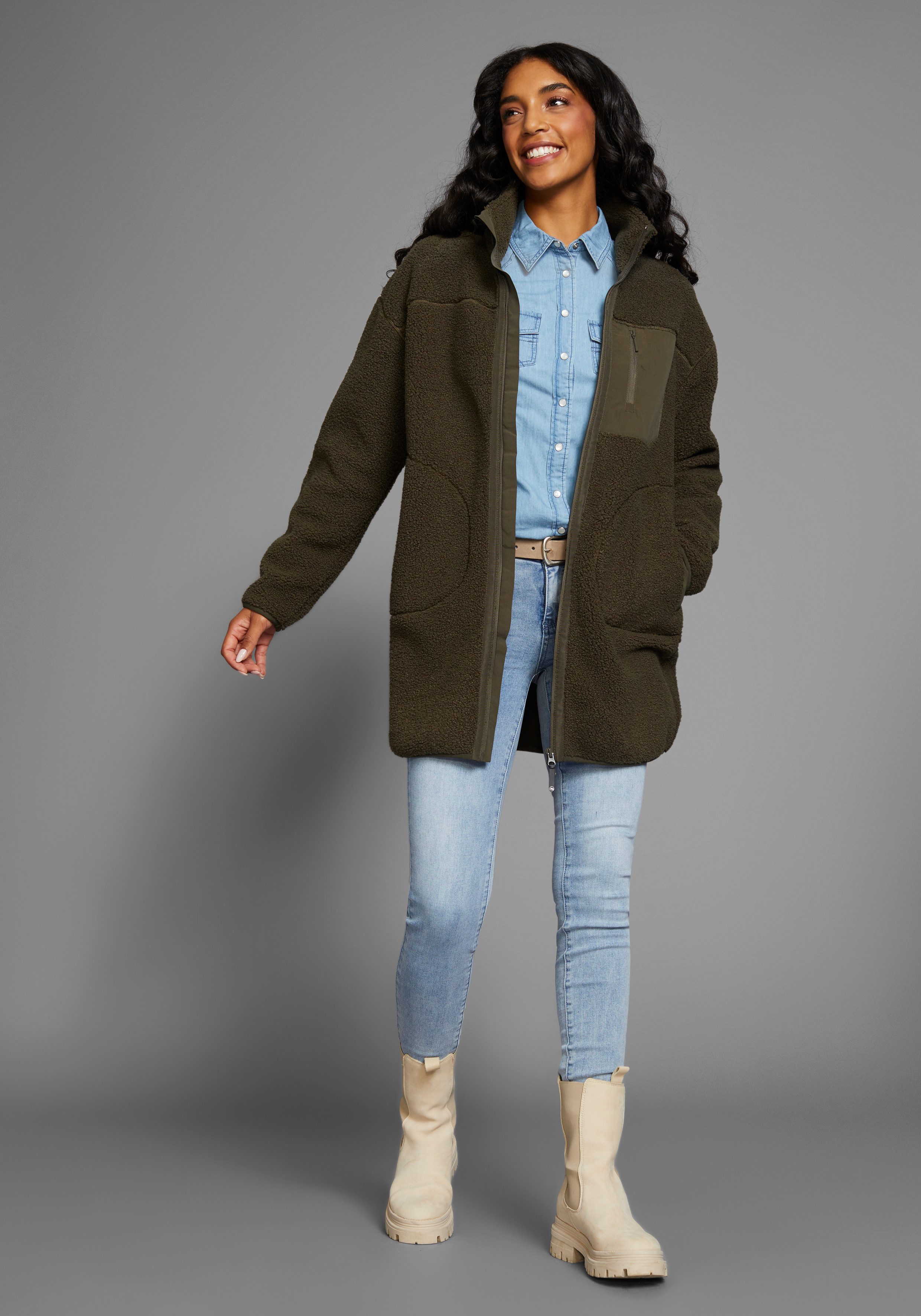 Polarino Fleecejack van fleece, ademend, sneldrogend