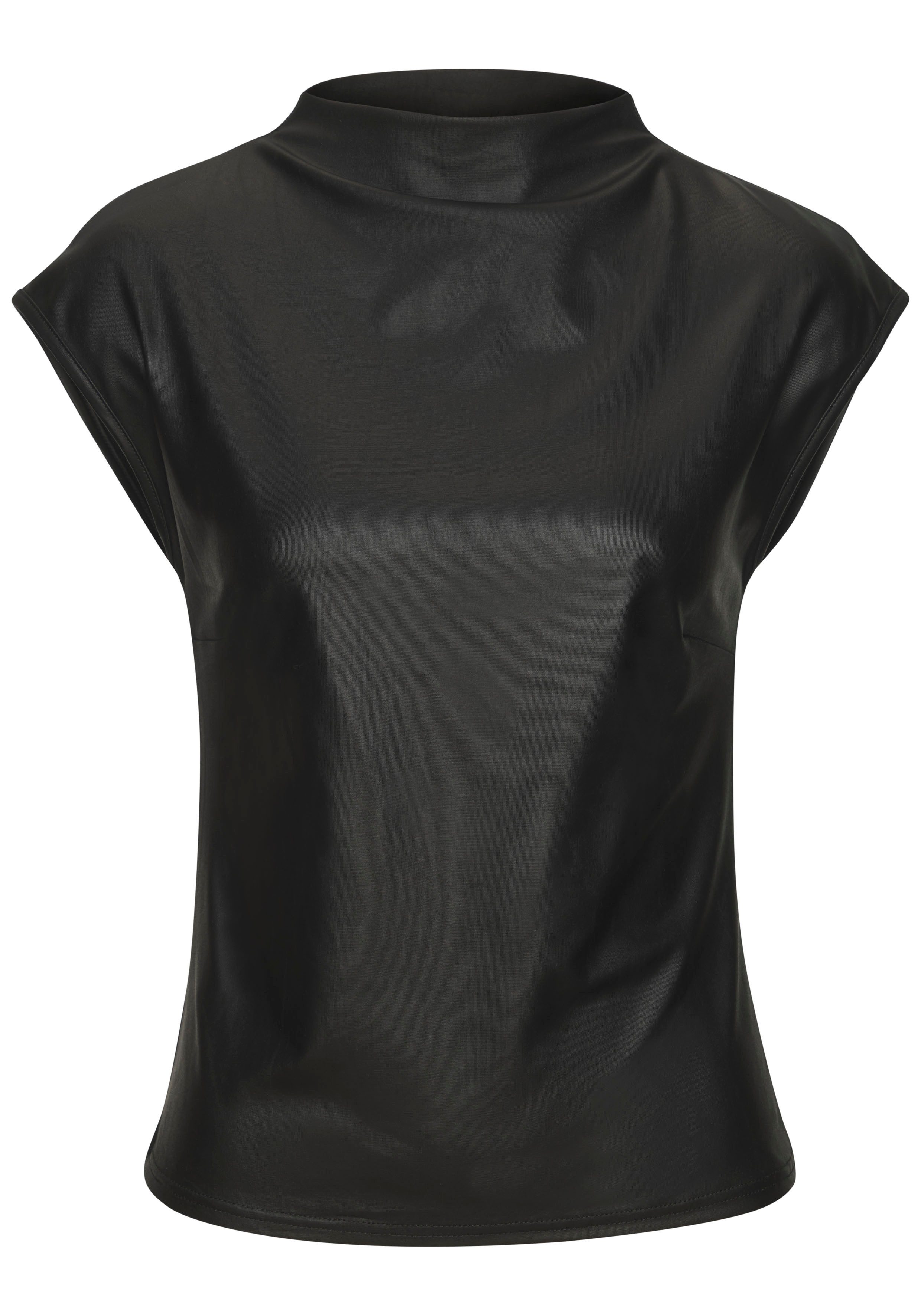 Lascana Shirt met ronde hals van imitatieleer, party top