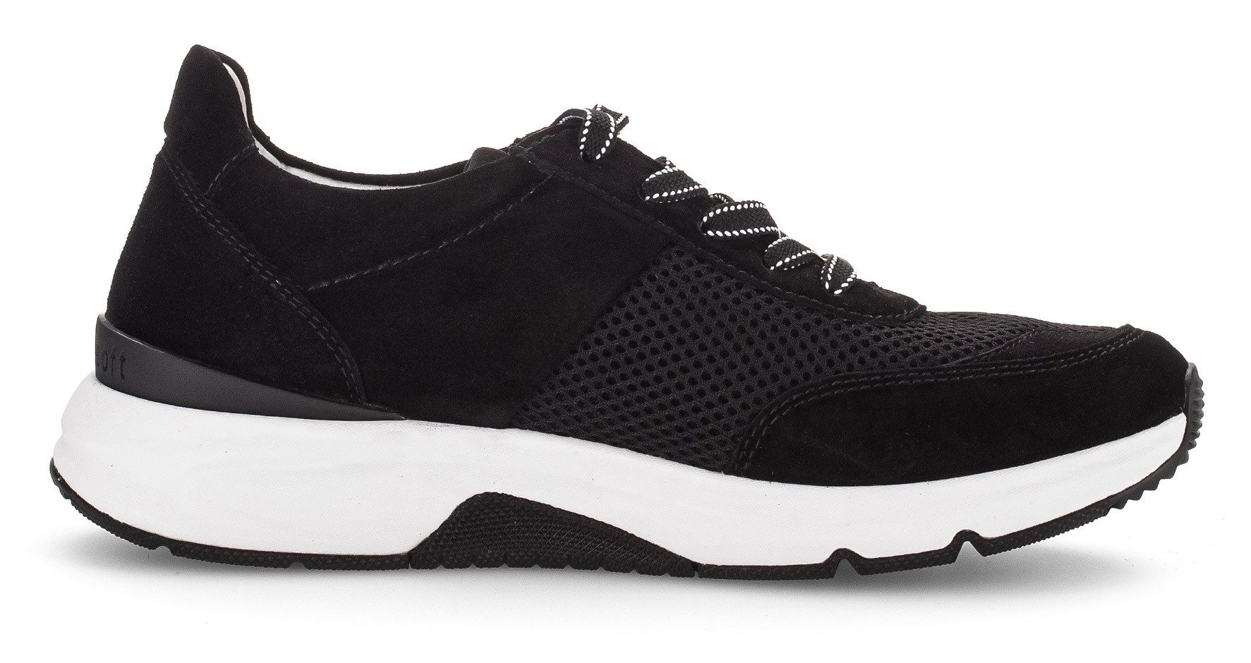 Gabor Rollingsoft Sneakers met sleehak vrijetijdsschoen, lage schoen, veterschoen, logo op de hiel