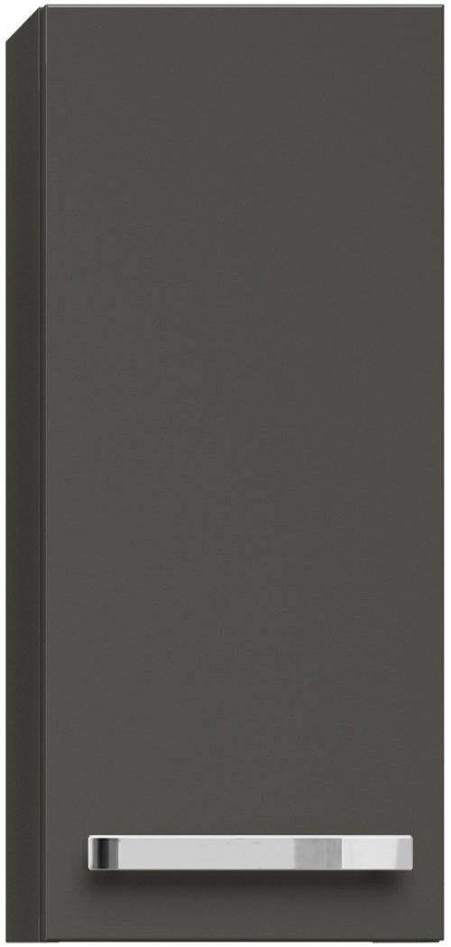 Saphir Hangkast Serie 4005 wand-badkamerkast 30 cm breed met 1 deur, 2 glazen planken opbergkasten grijs