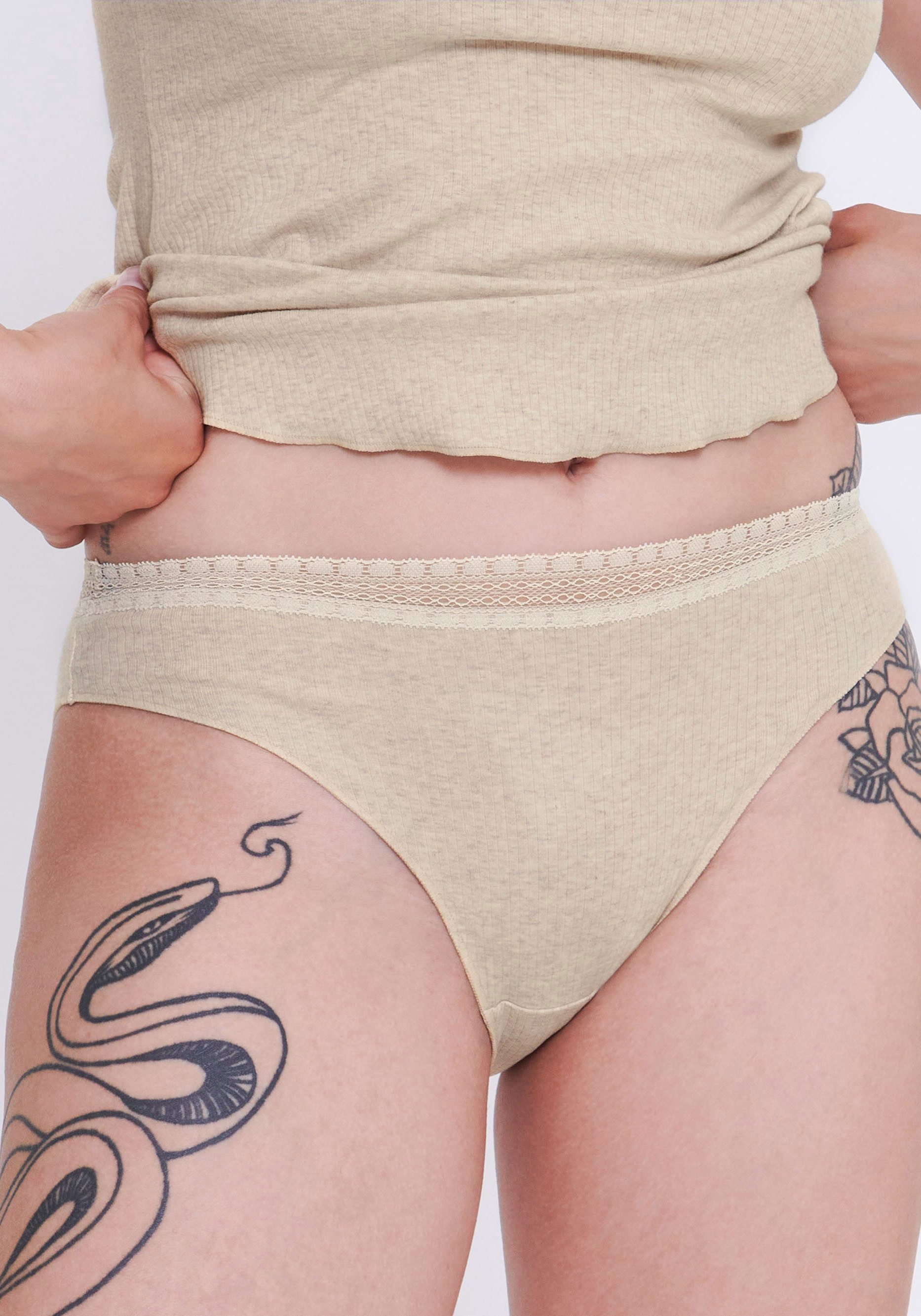 Sloggi Slip GO Ribbed R Tai C2P zachte ribstof met kantafwerking (2 stuks Set van 2)